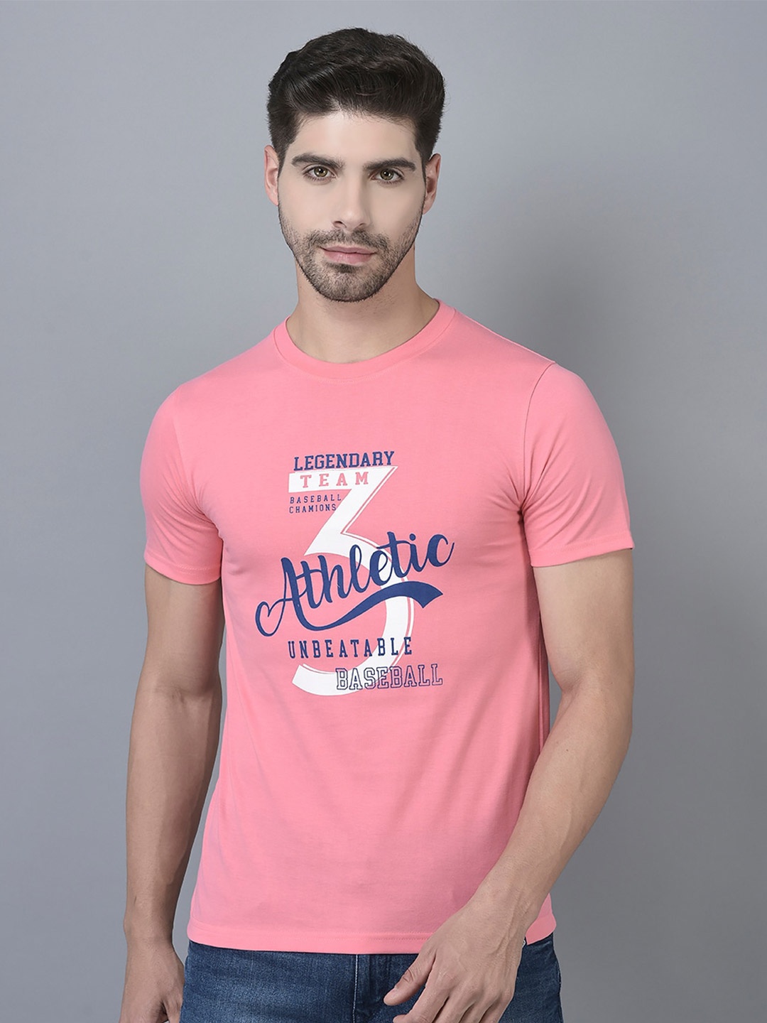 

Dollar Typography Printed Cotton T-shirt, Pink
