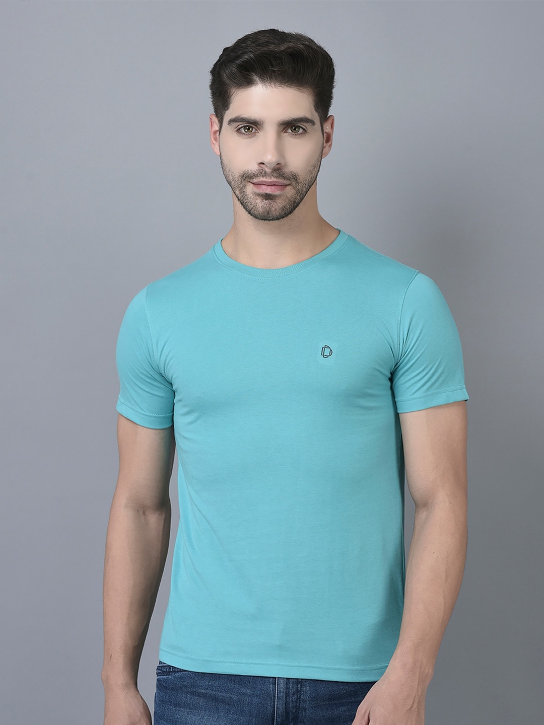 

Dollar Round Neck Cotton T-shirt, Blue