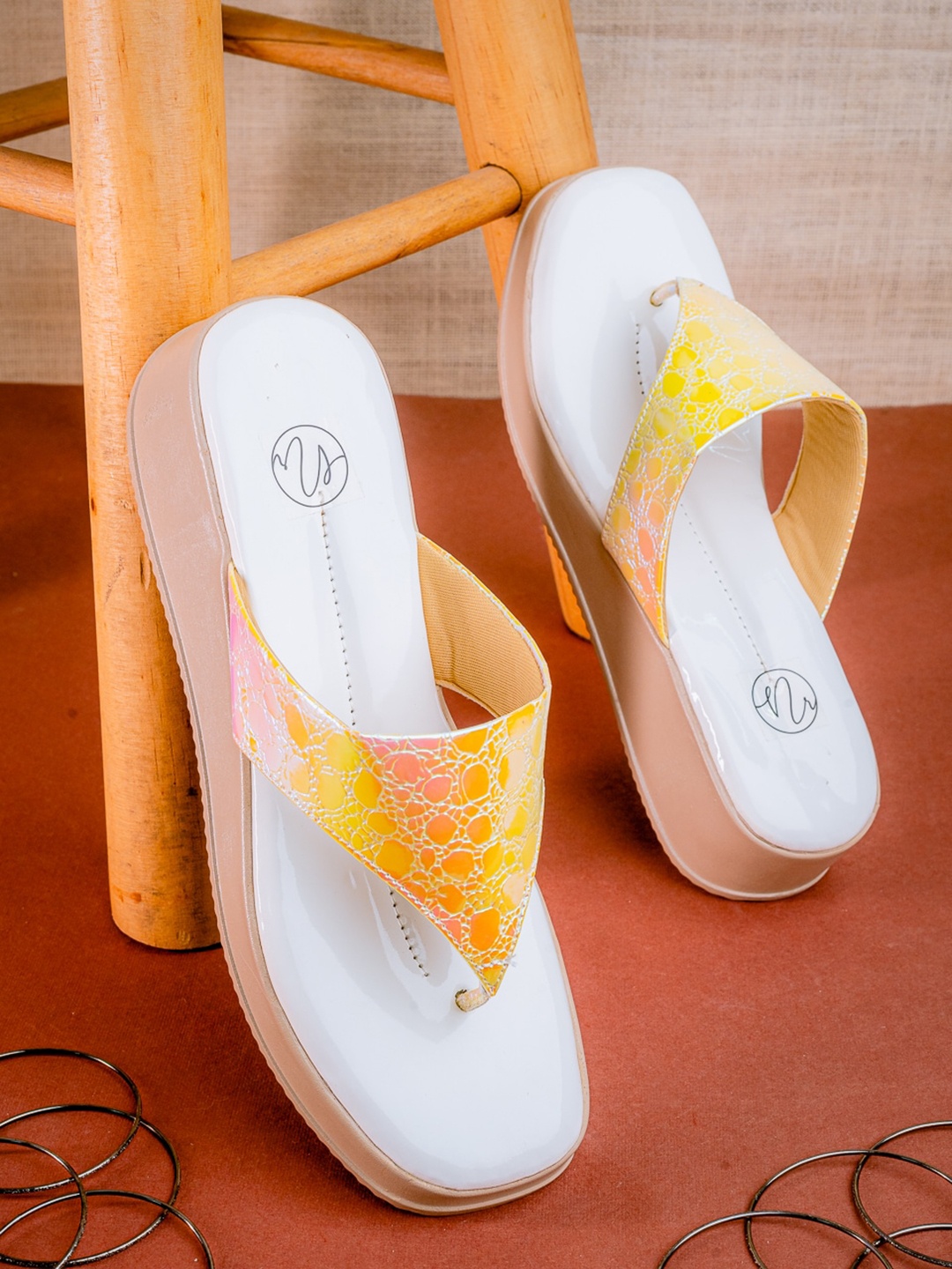 

NR By Nidhi Rathi Textured Open Toe Wedges, White