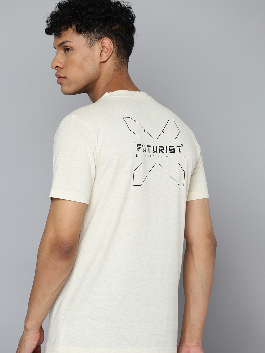 

HRX by Hrithik Roshan Men Printed Pure Cotton Bio Finish T-shirt, Beige
