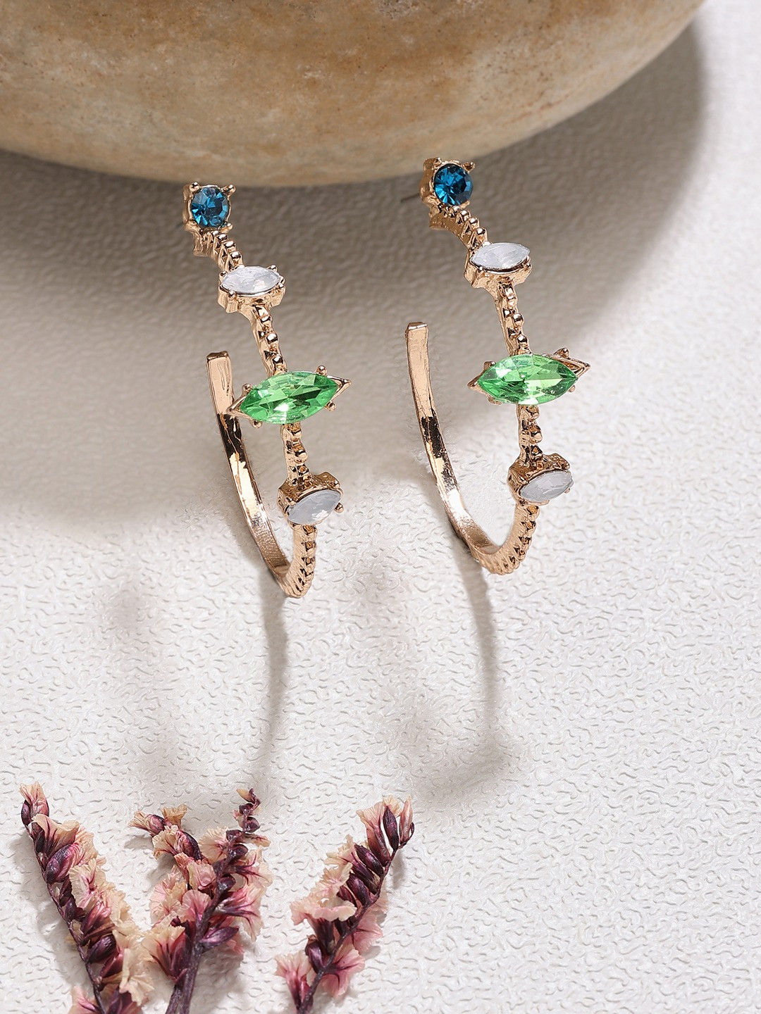 

Zaveri Pearls Contemporary Drop Earrings, Gold