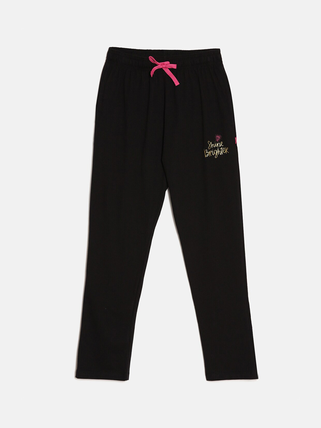 

DIXCY SCOTT Slimz Girls Mid-Rise Cotton Track Pants, Black