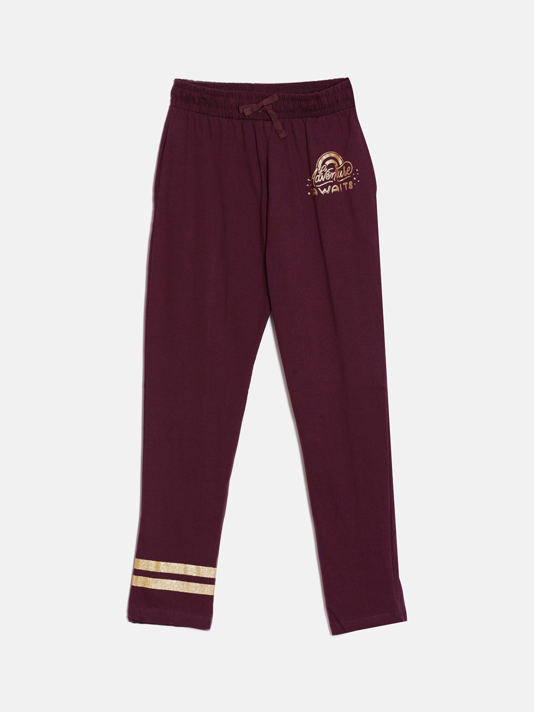 

DIXCY SCOTT Slimz Girls Mid-Rise Cotton Track Pants, Maroon