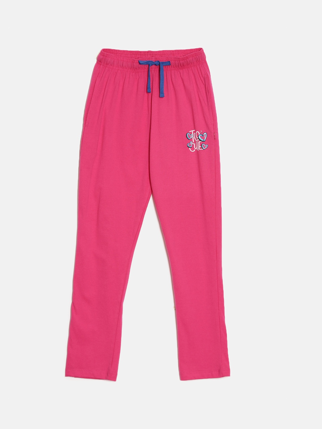 

DIXCY SCOTT Slimz Girls Mid-Rise Cotton Track Pants, Pink