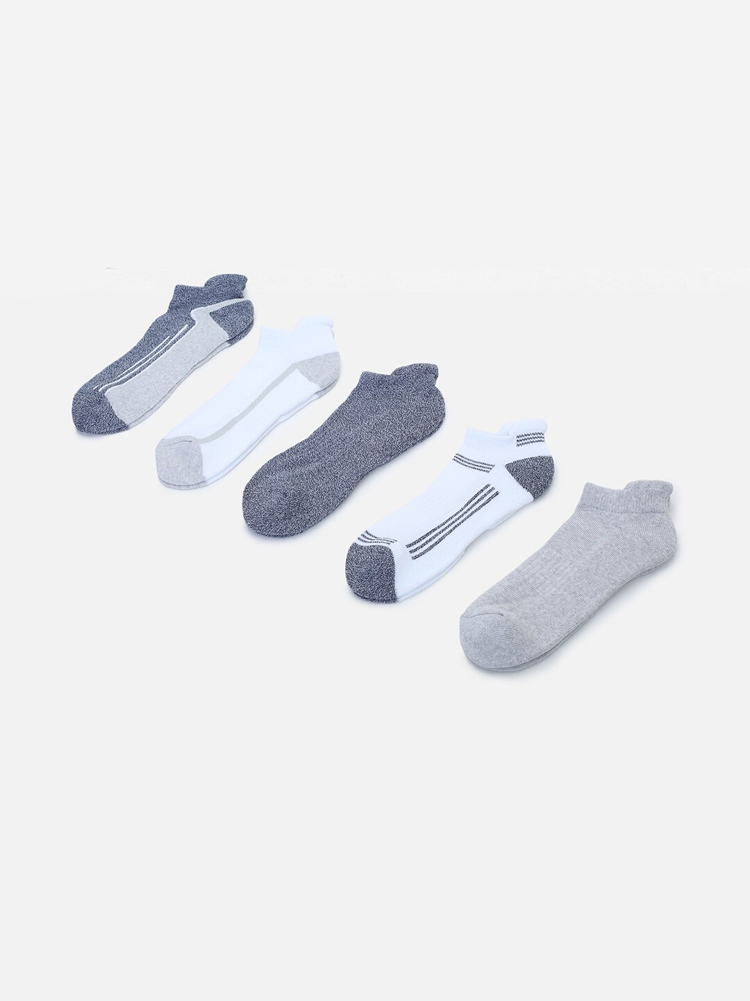 

max Men Pack Of 5 Colourblocked Ankle-Length Socks, Blue
