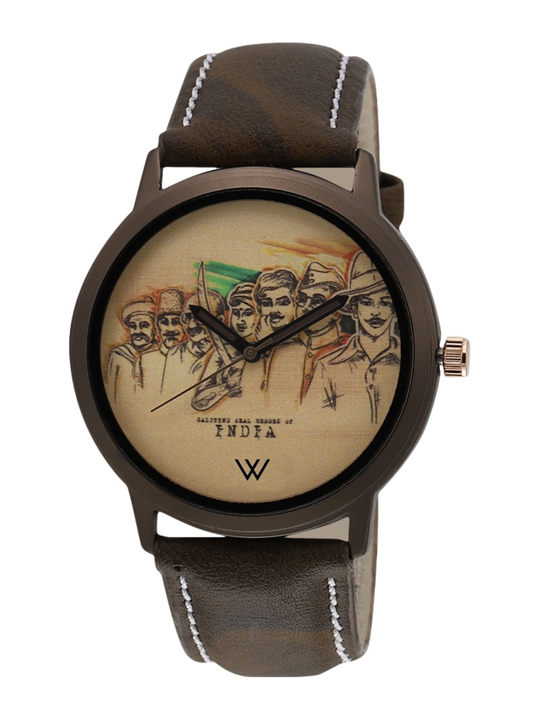 

Walrus Men Brass Printed Dial & Brown Straps Analogue Watch WWTM-GRA-16, Beige