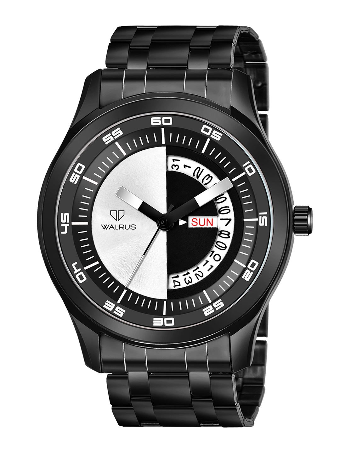 

Walrus Men Brass Stainless Steel Bracelet Style Straps Analogue Watch WWTM-ELITE-XX-020202, Black