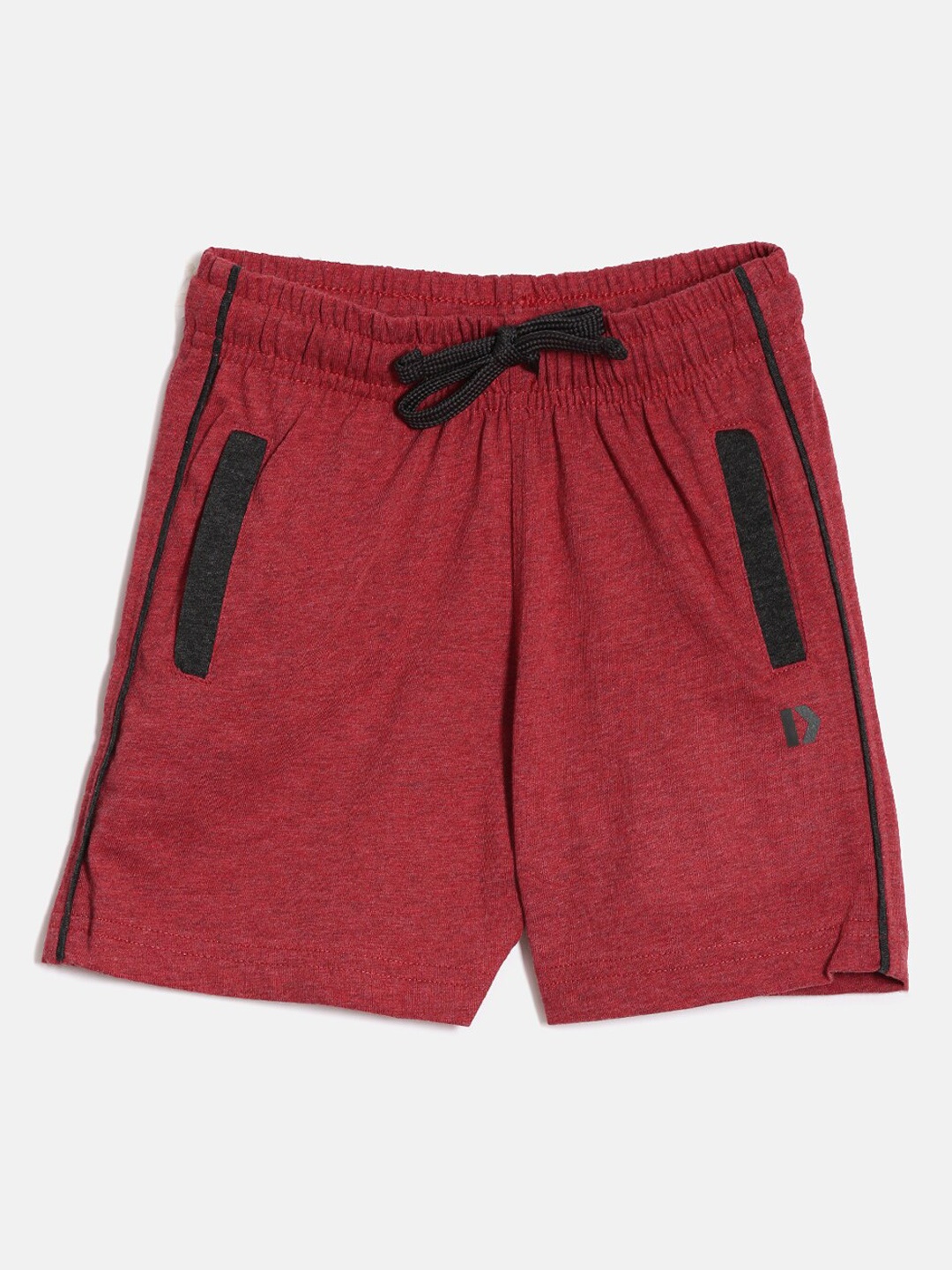 

DIXCY SCOTT Boys Mid-Rise Knee Length Cotton Shorts, Red