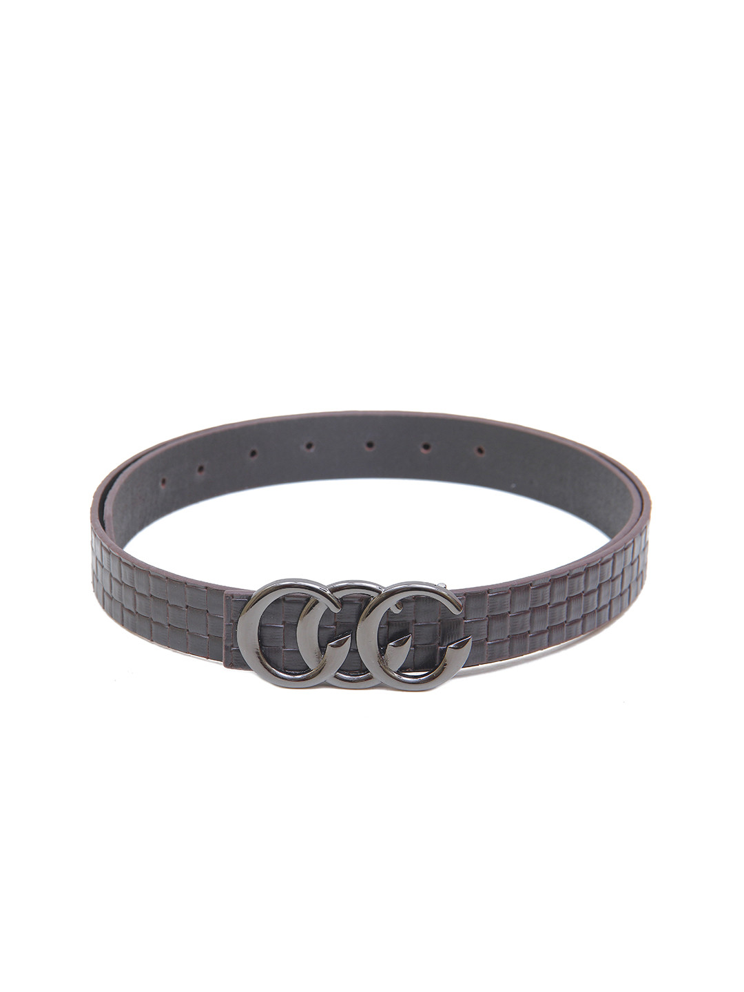 

Calvadoss Girls Textured Leather Belt, Brown