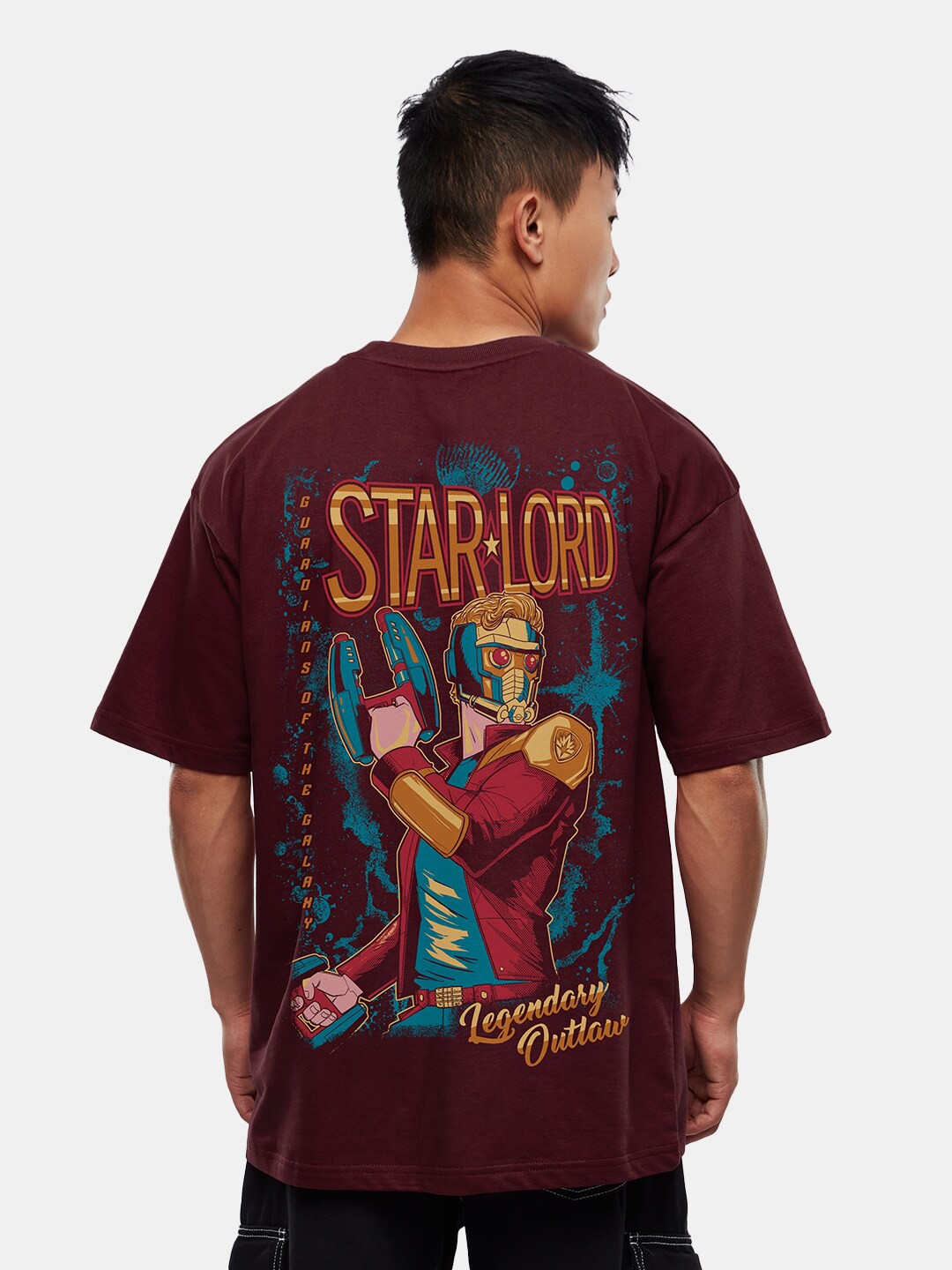 

The Souled Store Maroon Legendary Outlaw Printed Oversized Pure Cotton T-shirt