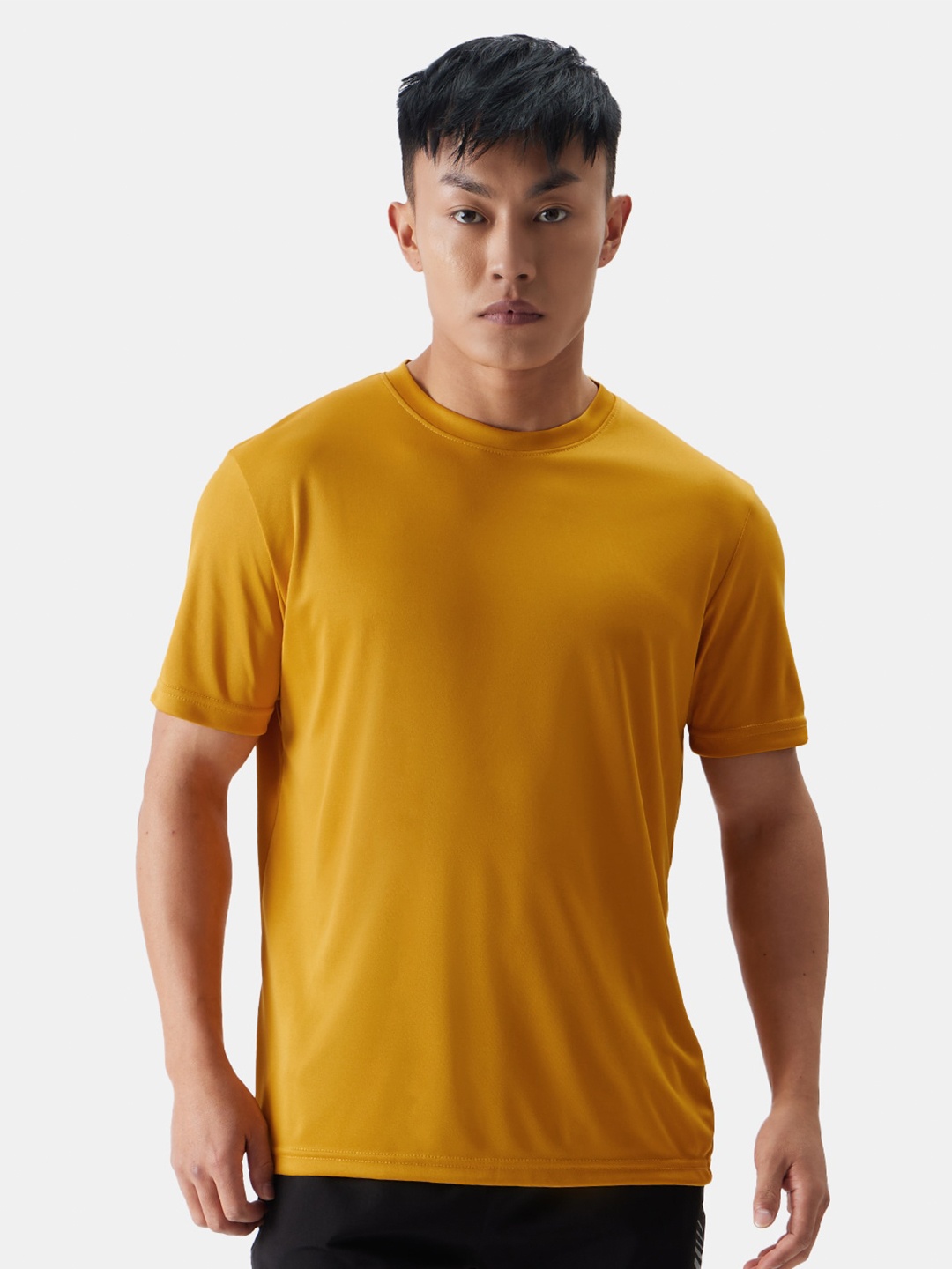 

The Souled Store Mustard Yellow Round Neck Slim Fit T-shirt