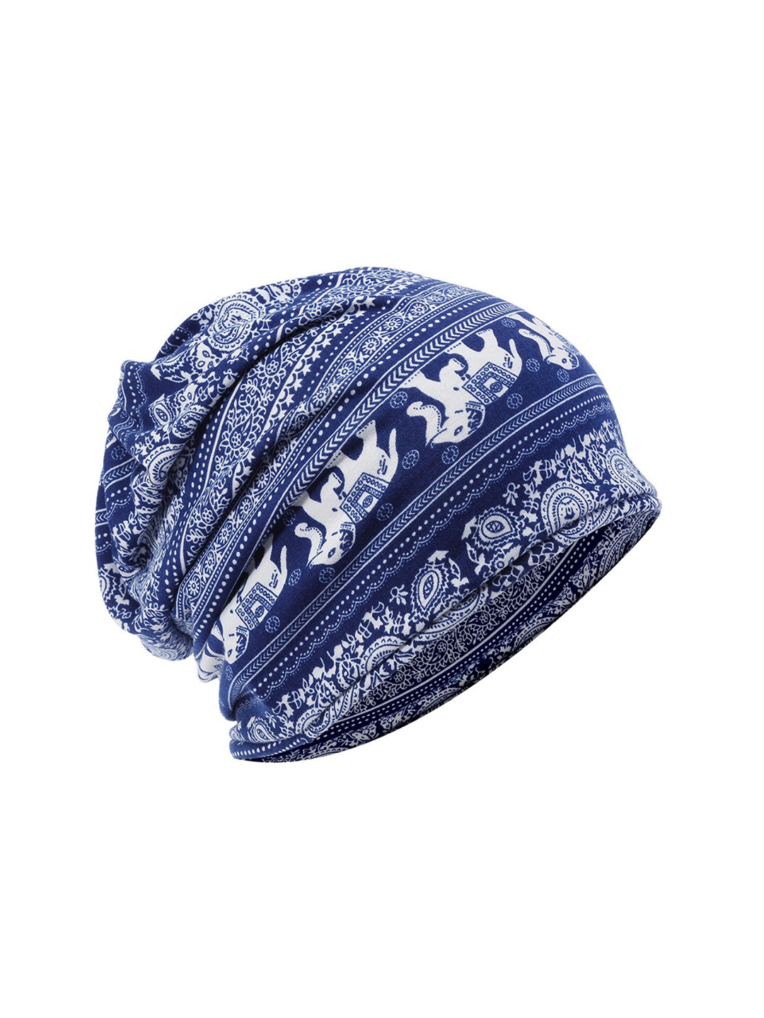 

YOUSTYLO Printed Slouchy Cotton Headband, Blue