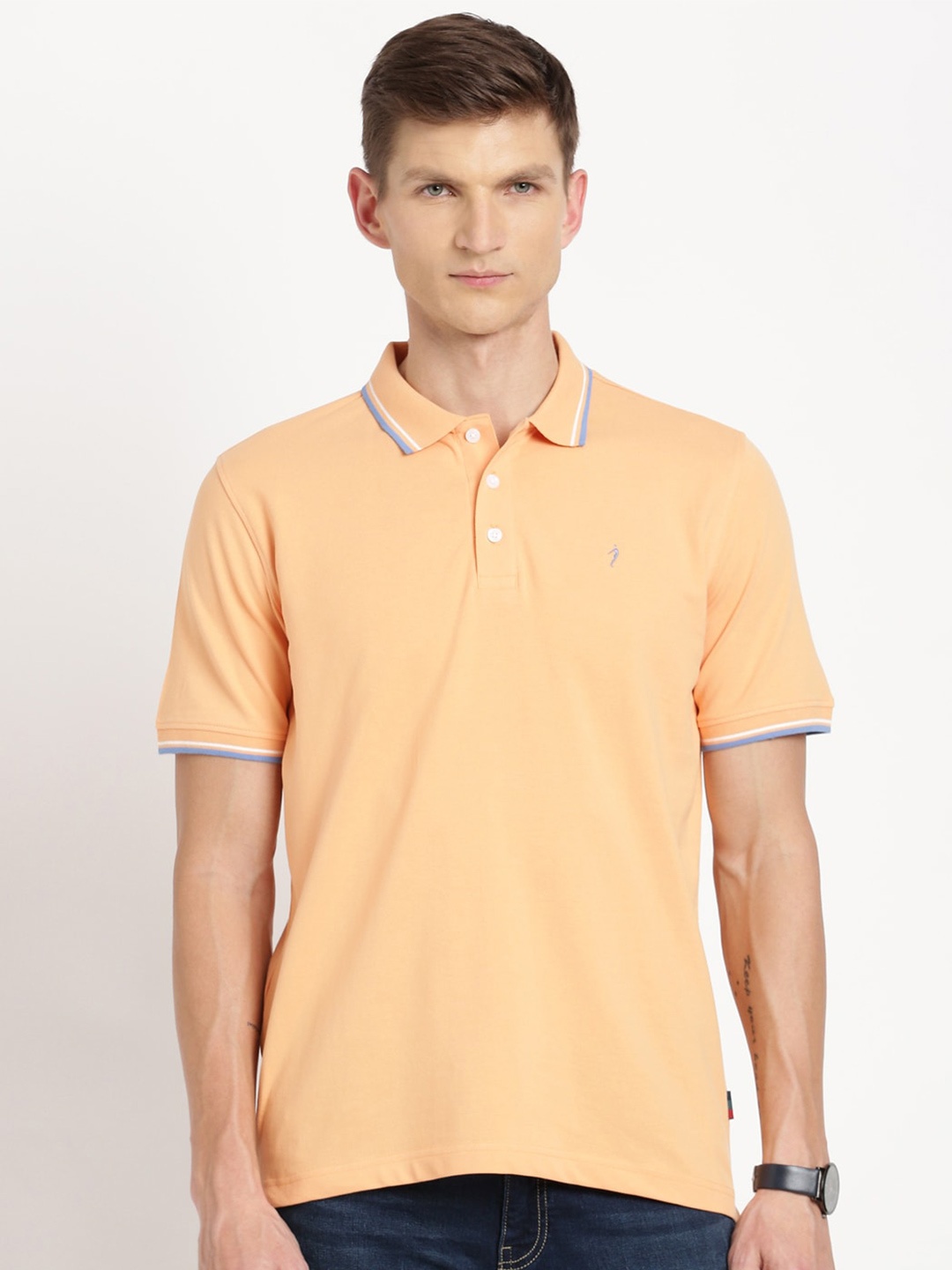 

Indian Terrain Polo Collar Slim Fit T-shirt, Orange
