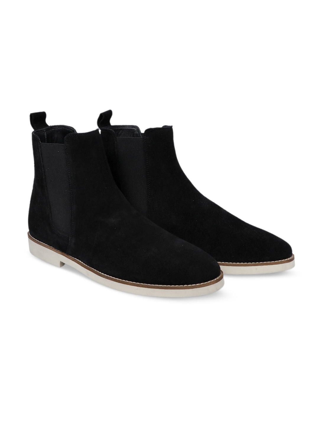 

GRIFFIN Men High-Top Leather Chelsea Boots, Black