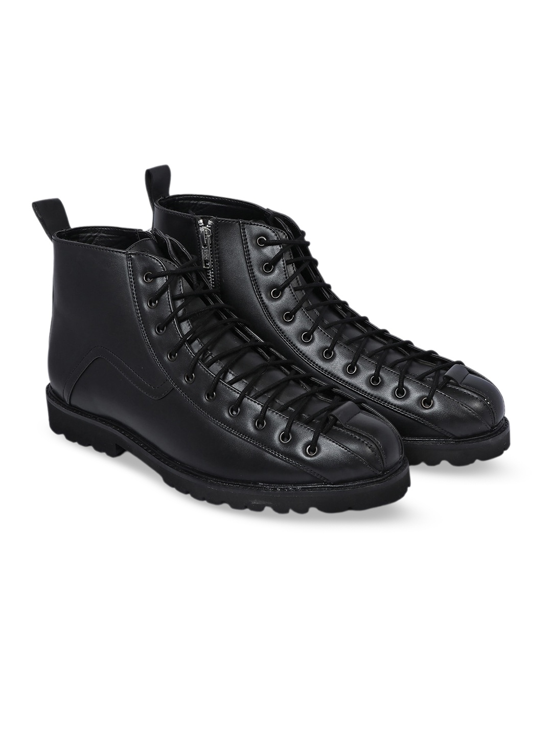 

GRIFFIN Men Mid-Top Lace-Up Regular Boots, Black