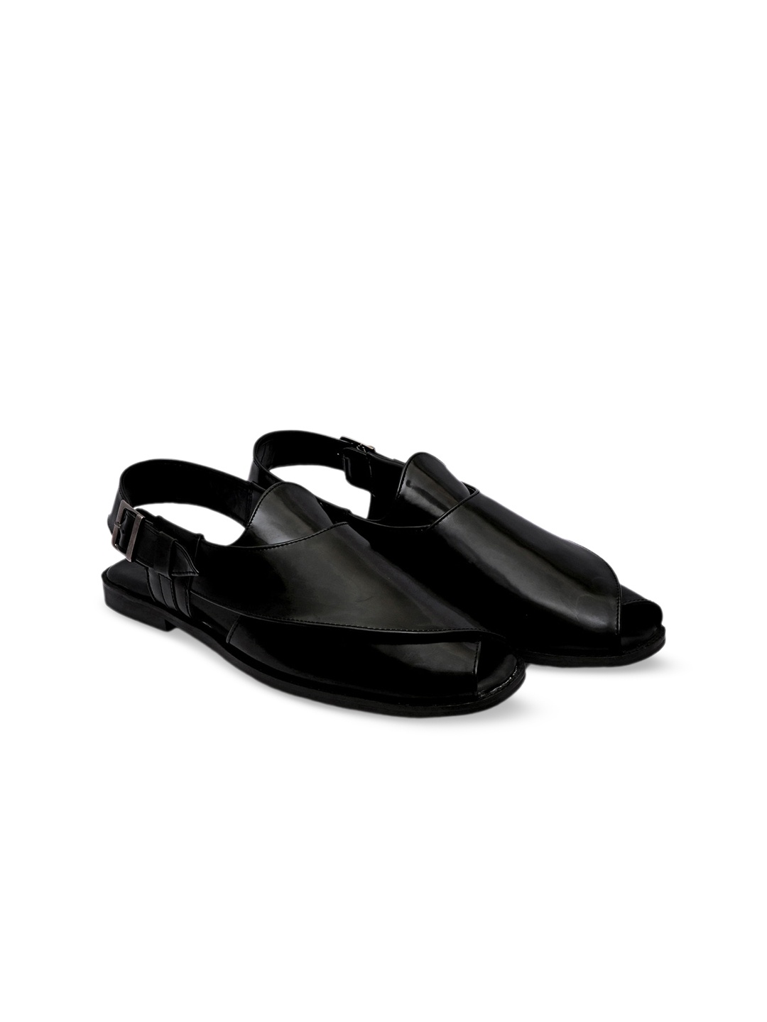 

GRIFFIN Men Peep Toe Shoe-Style Sandals, Black