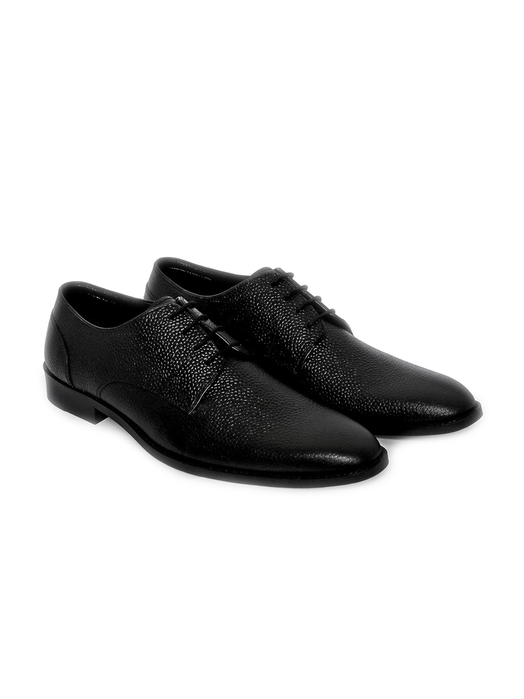 

GRIFFIN Men Textured Leather Formal Derbys, Black