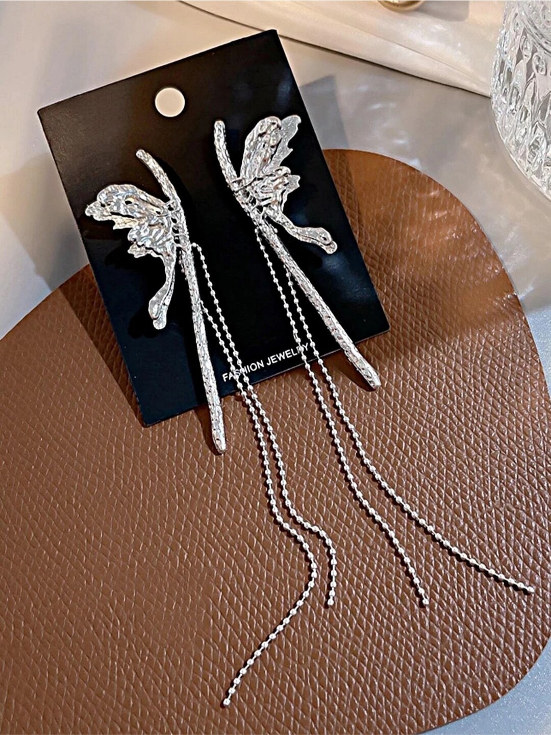 

SALTY Silver-Toned Contemporary Drop Earrings