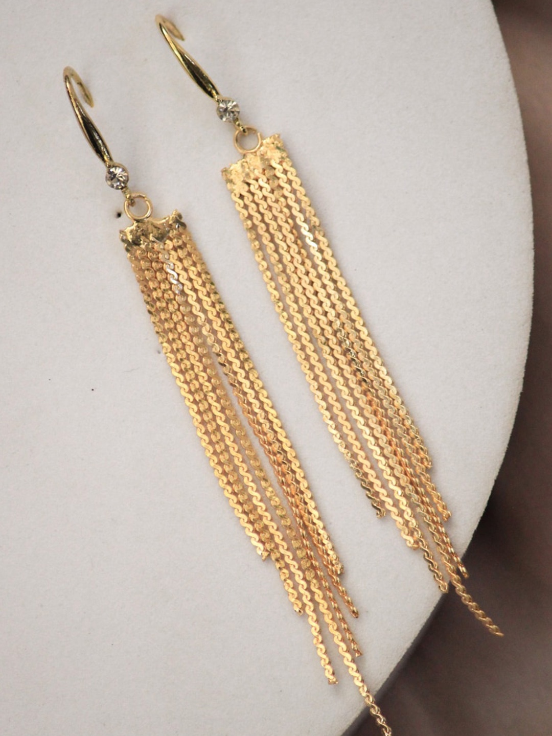

SALTY Tasselled Contemporary Drop Earrings, Gold