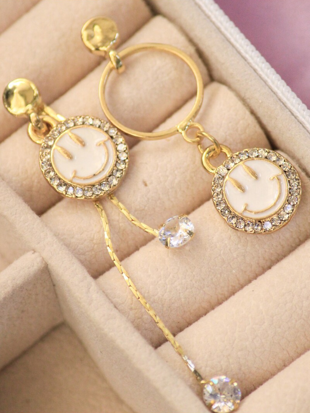 

SALTY Mismatch Circular Drop Earrings, Gold