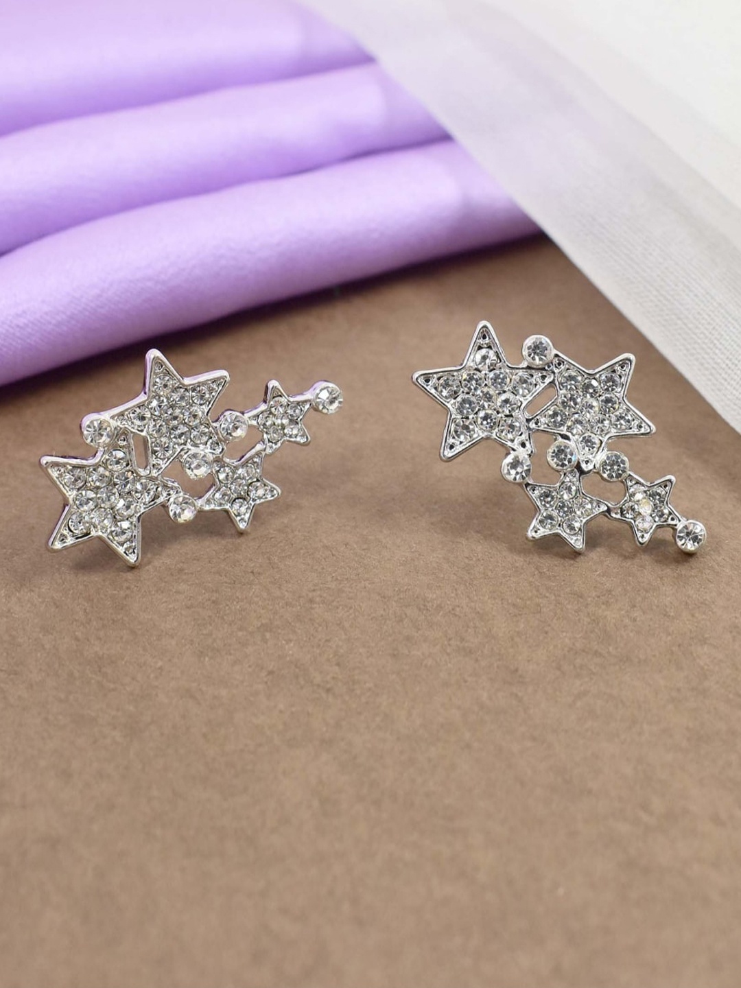 

SALTY Artificial Stones Crystal Stud Earrings, Silver