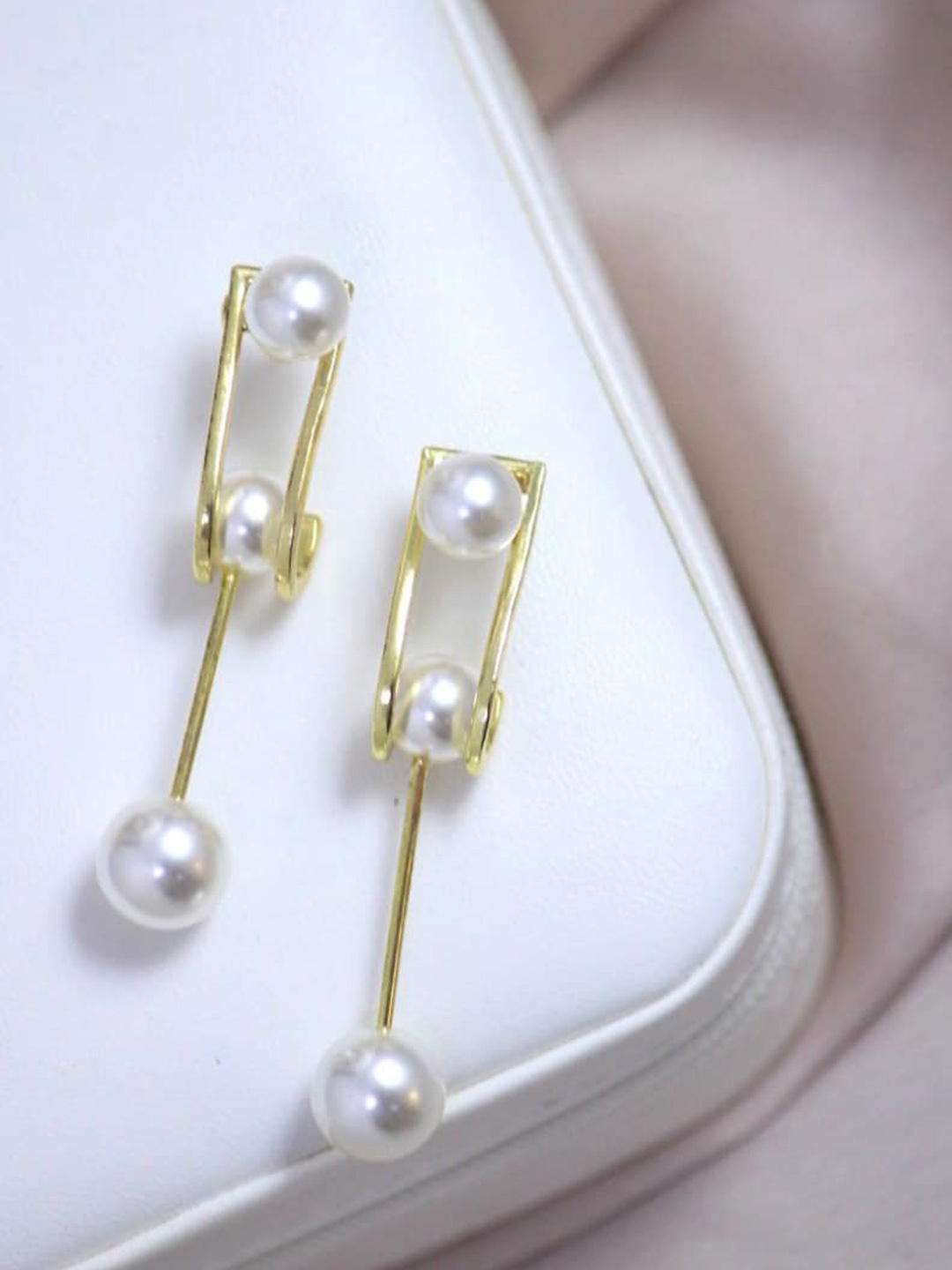 

SALTY Artificial Beads Drop Earrings, Gold