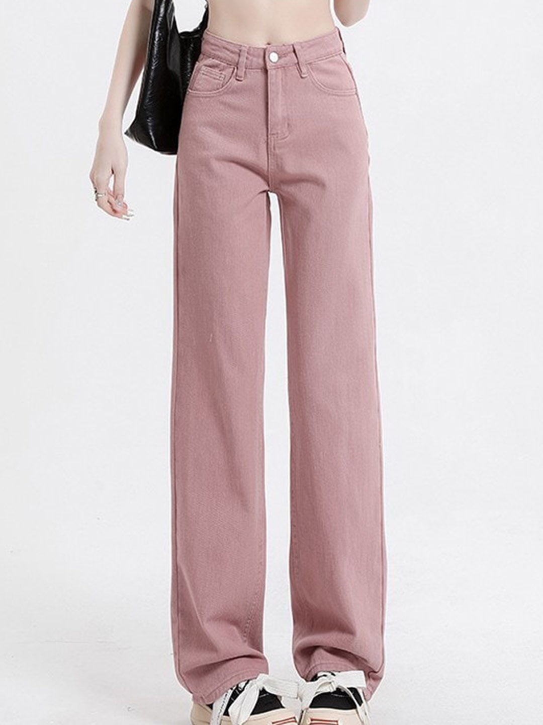 

BoStreet Women Pink Mid-Rise Wide Leg Clean Look Jeans