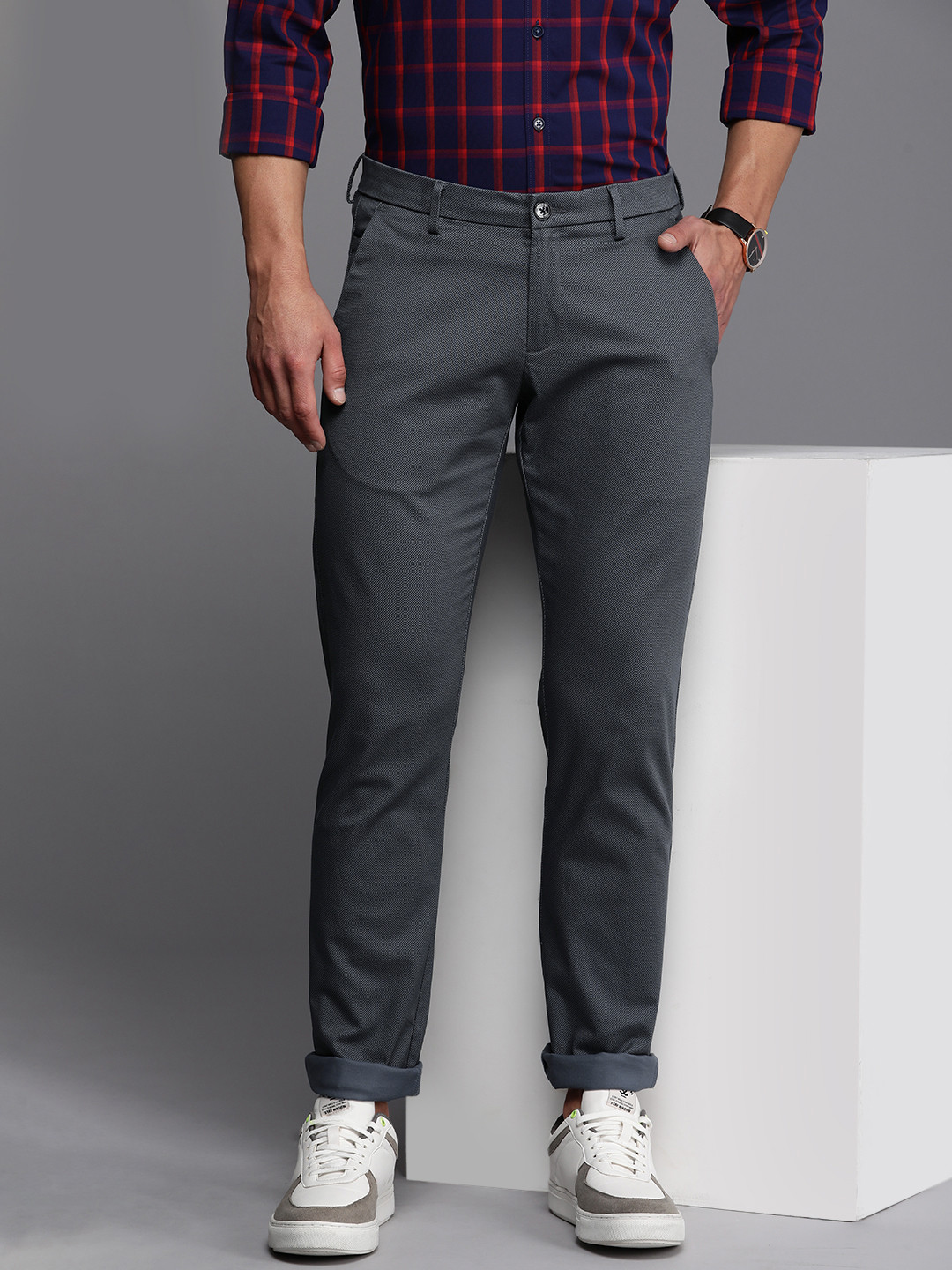 

Allen Solly Men Mid-Rise Slim Fit Chinos, Charcoal
