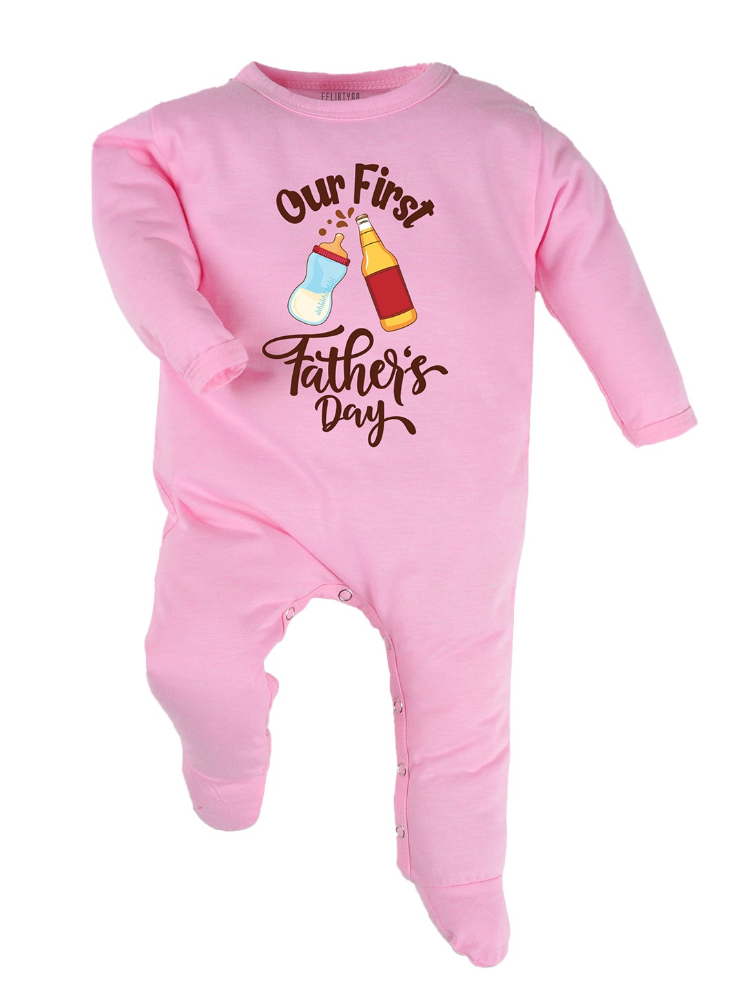 

FFLIRTYGO Fathers Day Typography Printed Cotton Sleepsuit, Pink