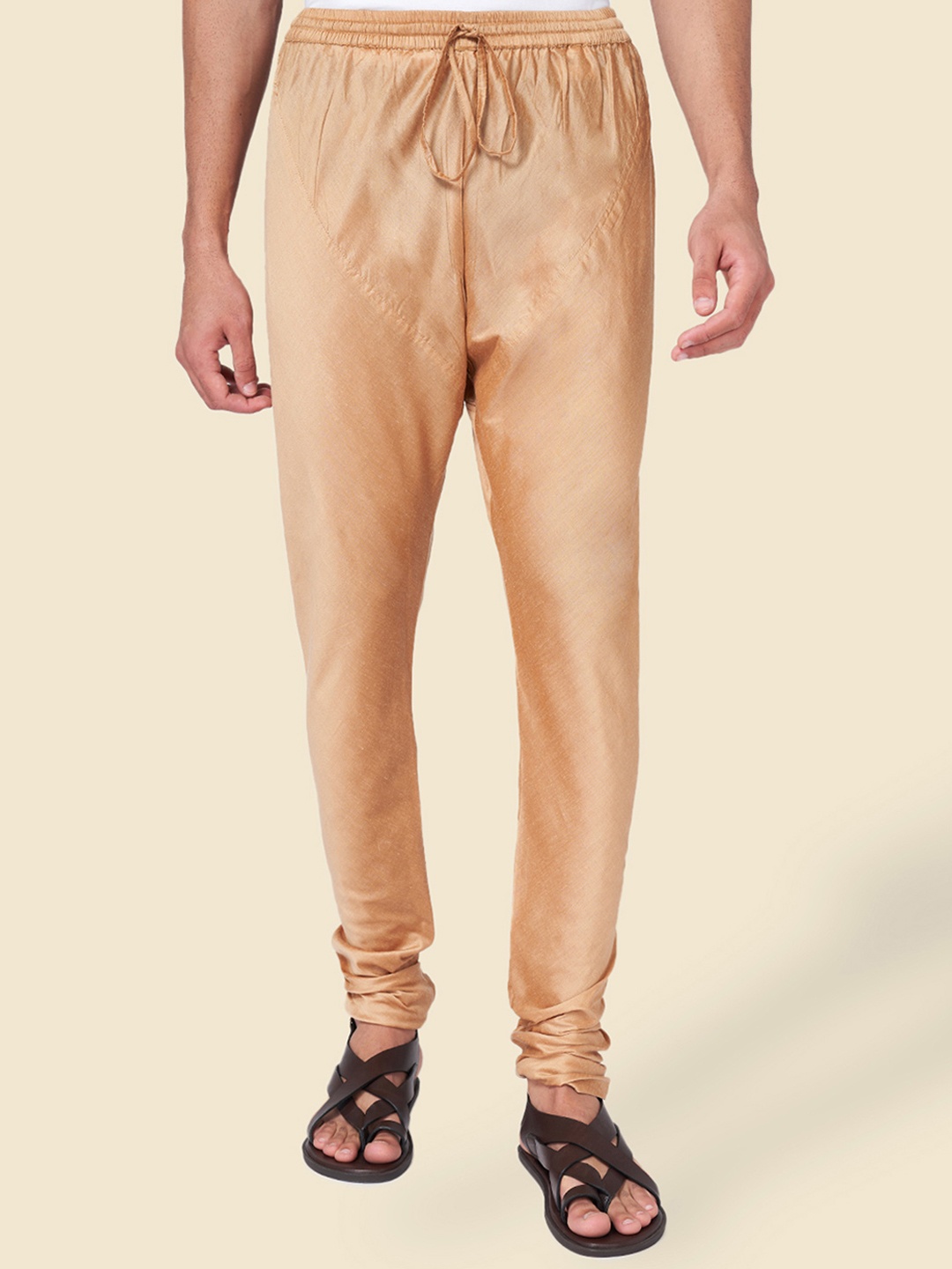 

YU by Pantaloons Men Mid-Rise Straight-Fit Churidar, Gold