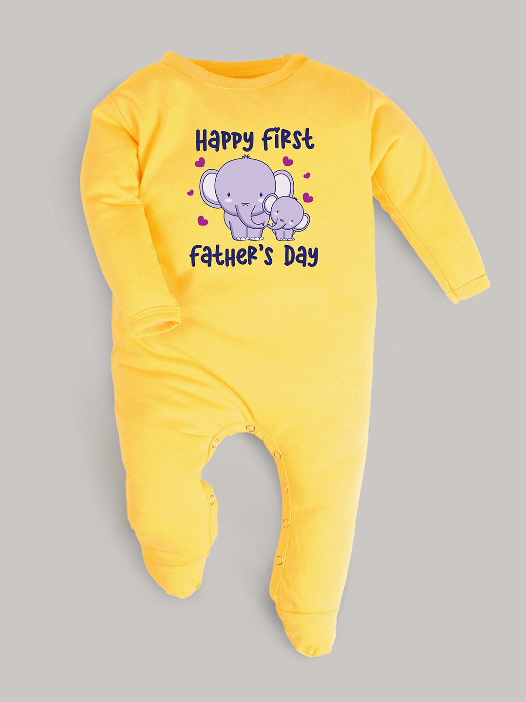 

FFLIRTYGO Infants Fathers Day Printed Cotton Rompers, Yellow