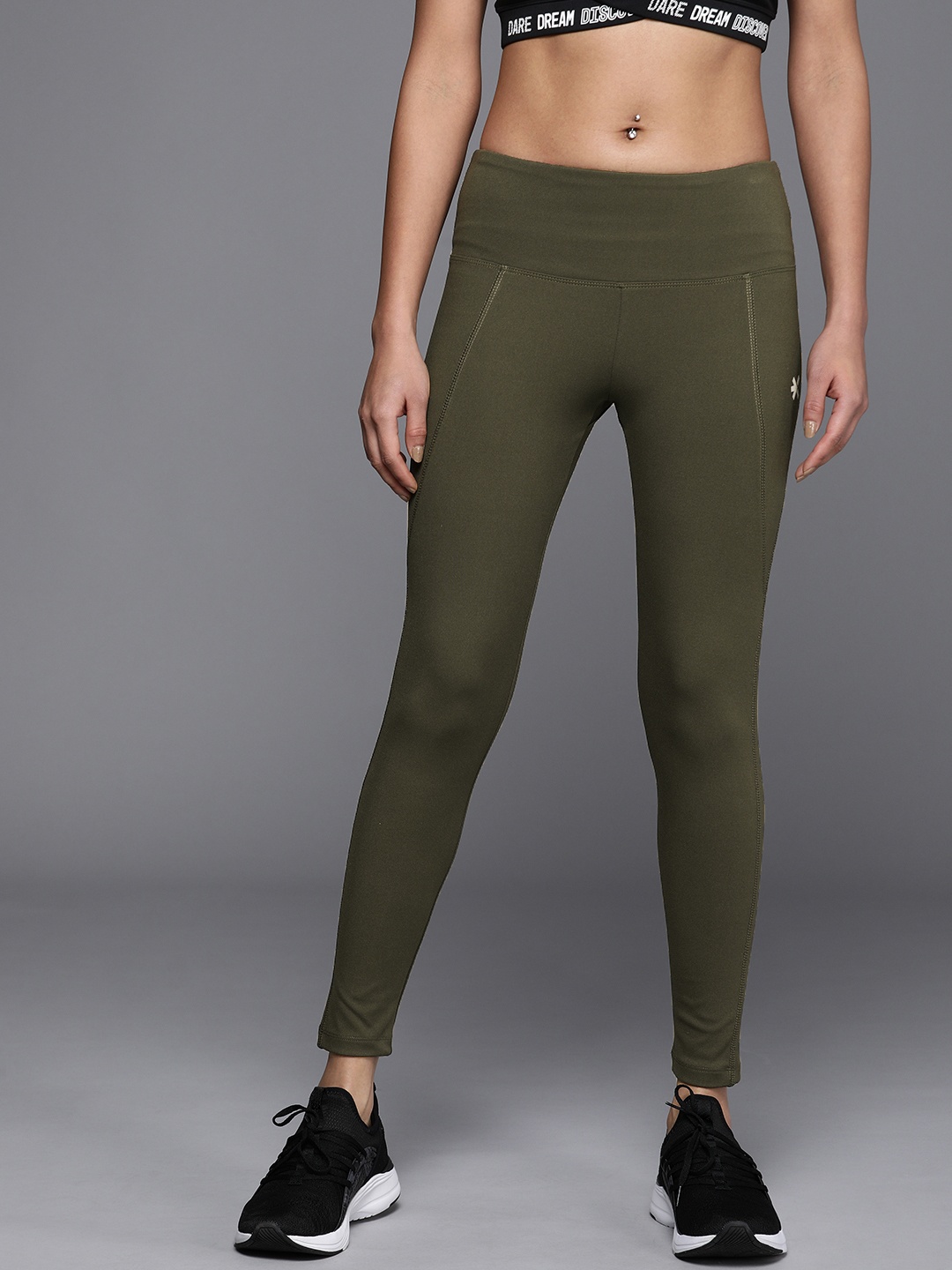 

HRX by Hrithik Roshan Women Solid Rapid-Dry Training Tights, Green
