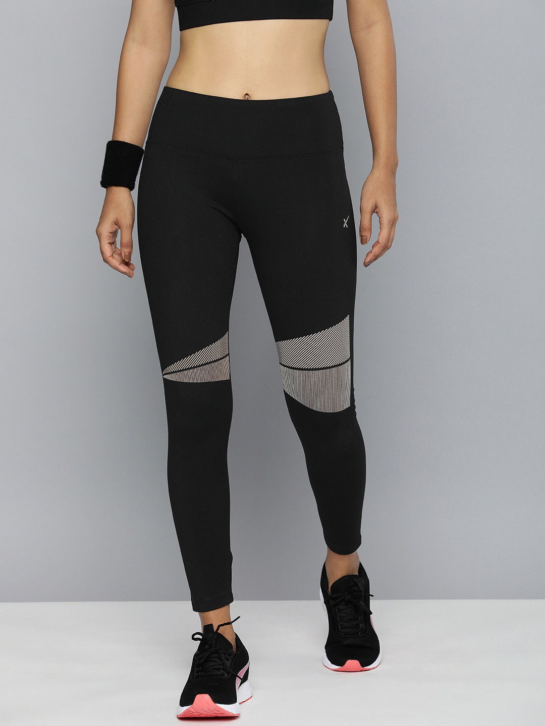 

HRX by Hrithik Roshan Printed Rapid-Dry Training Tights, Black
