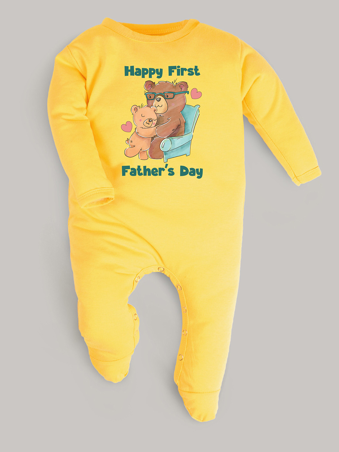 

FFLIRTYGO Infants Printed Pure Cotton Romper, Yellow