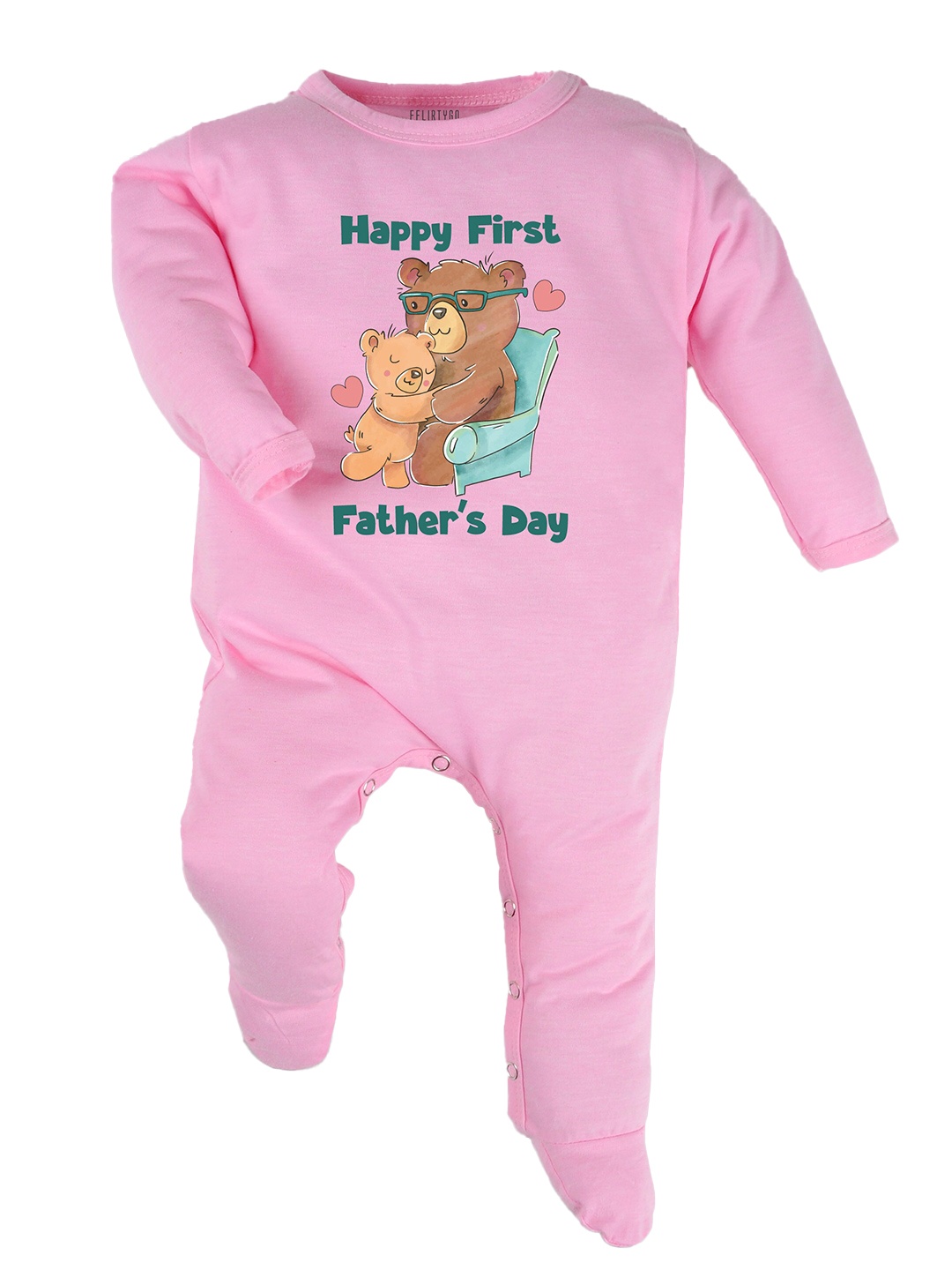 

FFLIRTYGO Infant Printed Cotton Sleepsuit, Pink