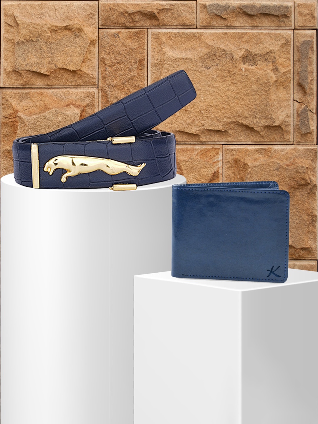 

Kastner Men Textured Accessory Gift Set, Navy blue