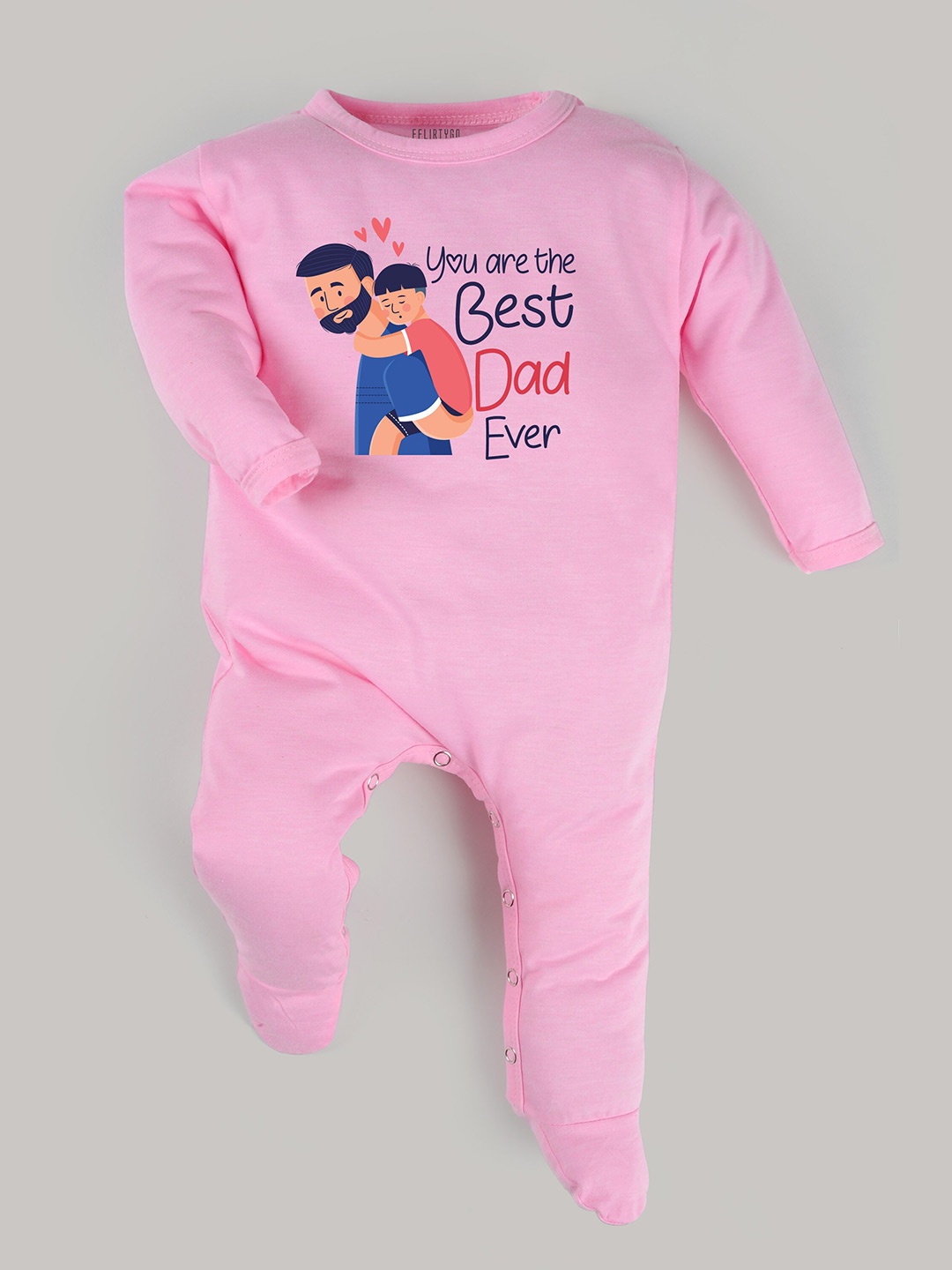 

FFLIRTYGO Kids Graphic Printed Cotton Sleepsuit, Pink