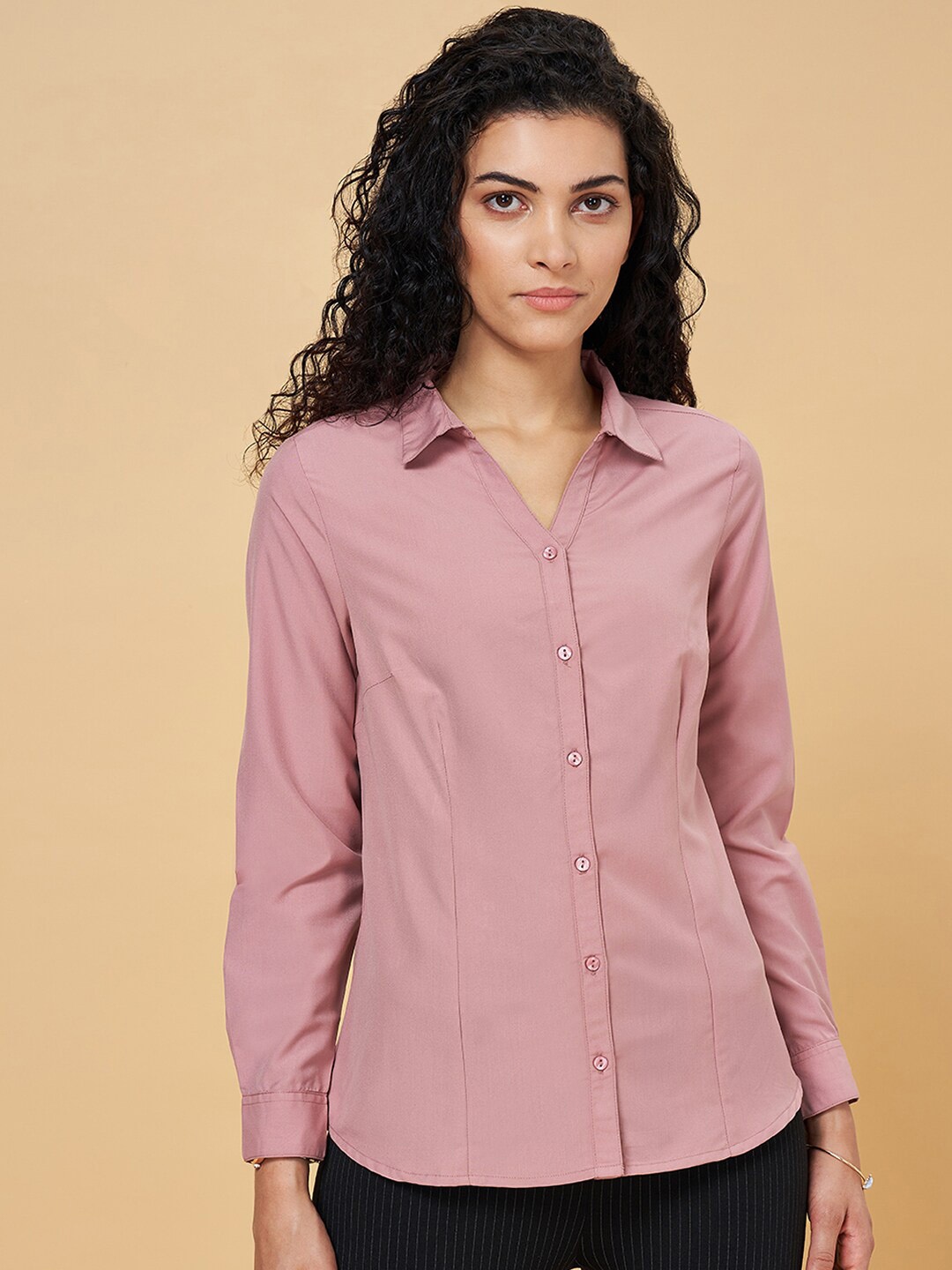 

Annabelle by Pantaloons Opaque Formal Shirt, Peach