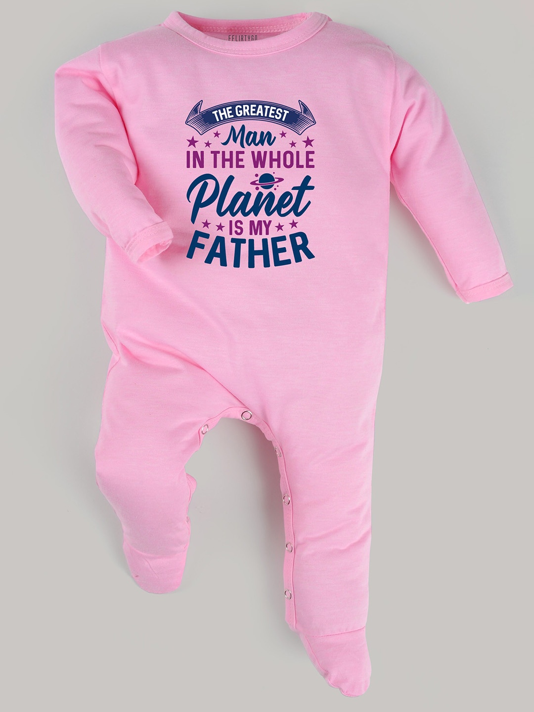 

FFLIRTYGO Infants Printed Cotton Sleepsuit, Pink