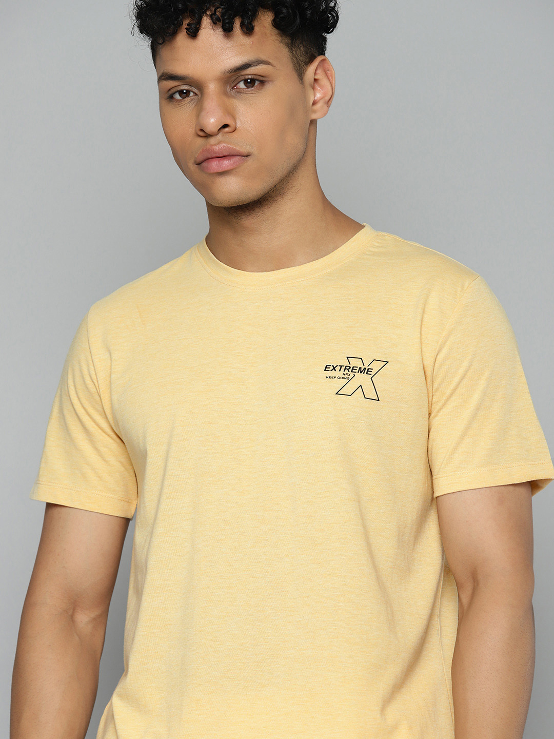 

HRX by Hrithik Roshan Men Typography Printed Bio Finish T-shirt, Yellow