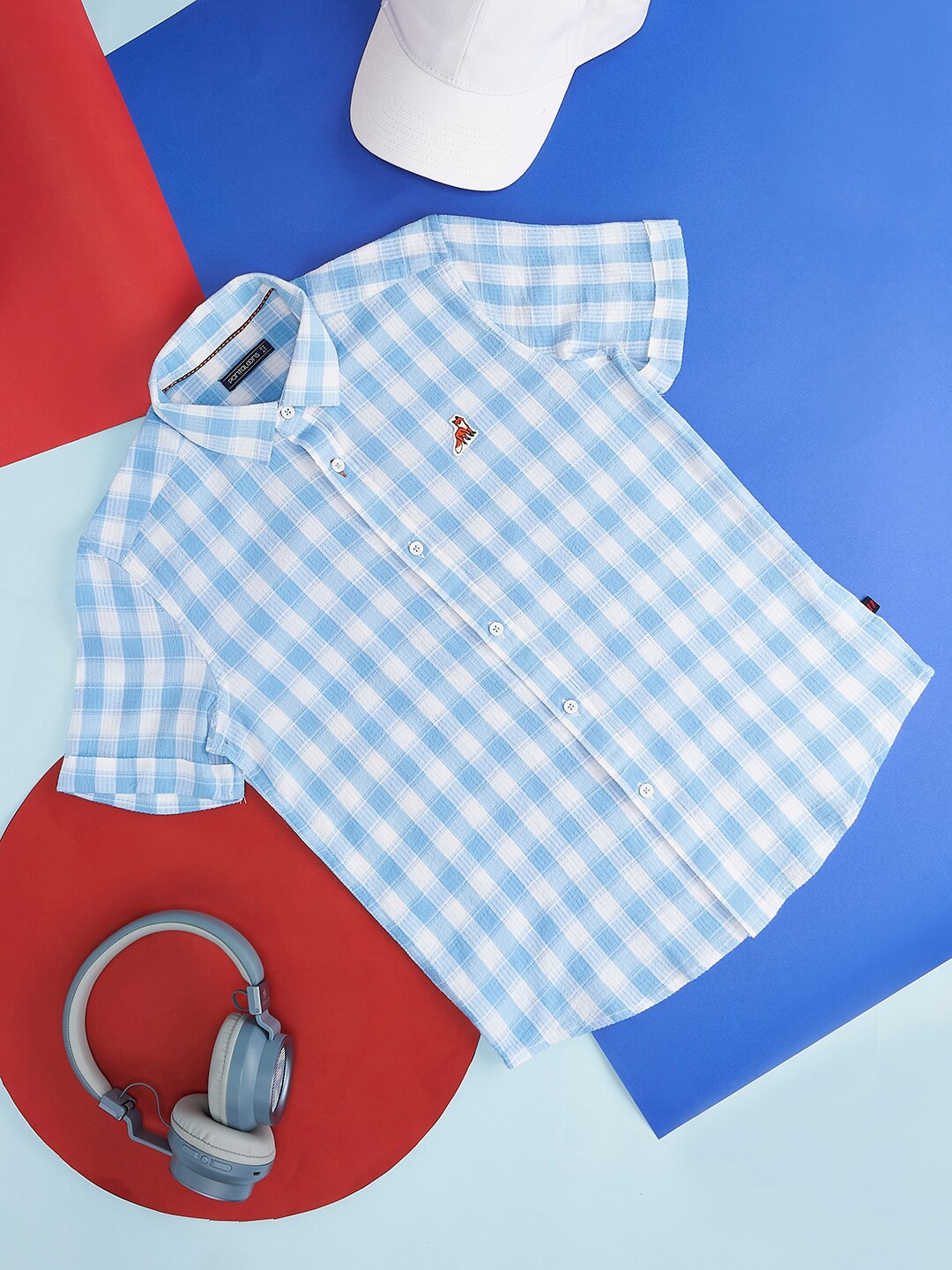 

Pantaloons Junior Boys Tartan Checked Cotton Casual Shirt, Blue