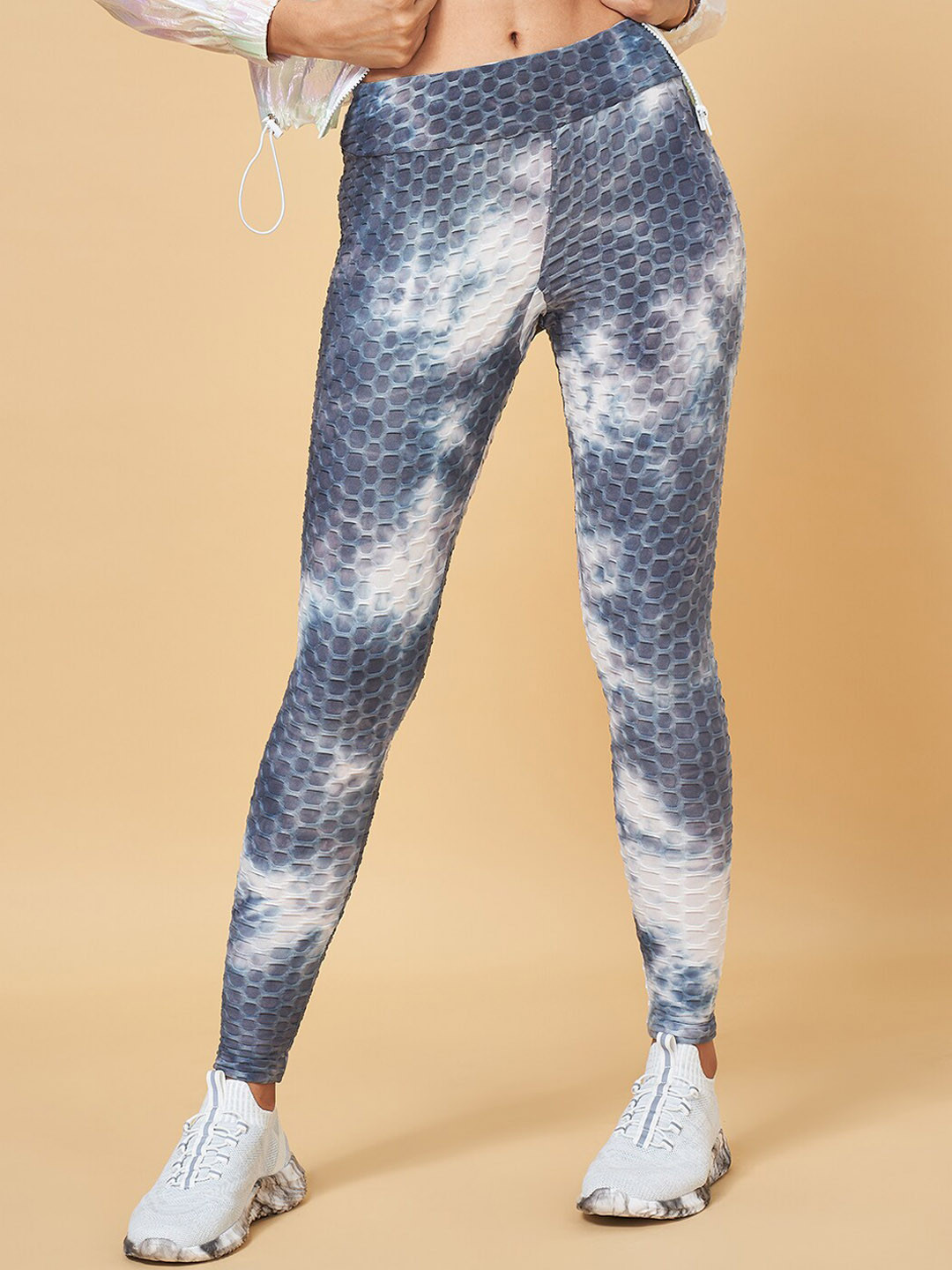 

Ajile by Pantaloons Women Printed Sports Tights, Grey
