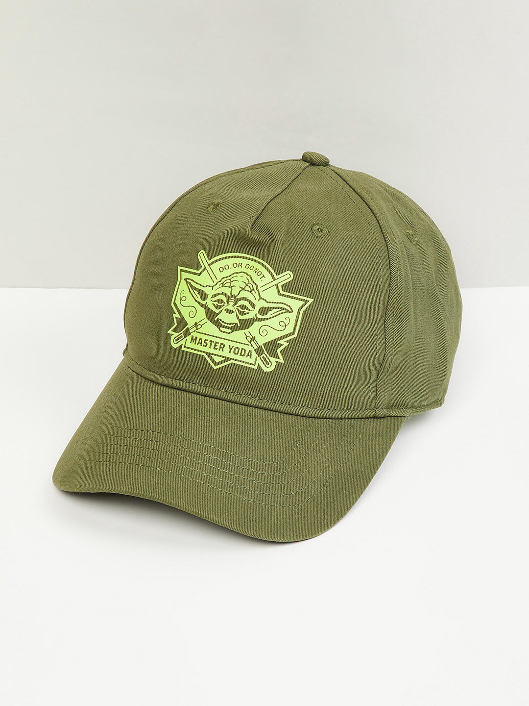 

max Men Printed Pure Cotton Baseball Cap, Green