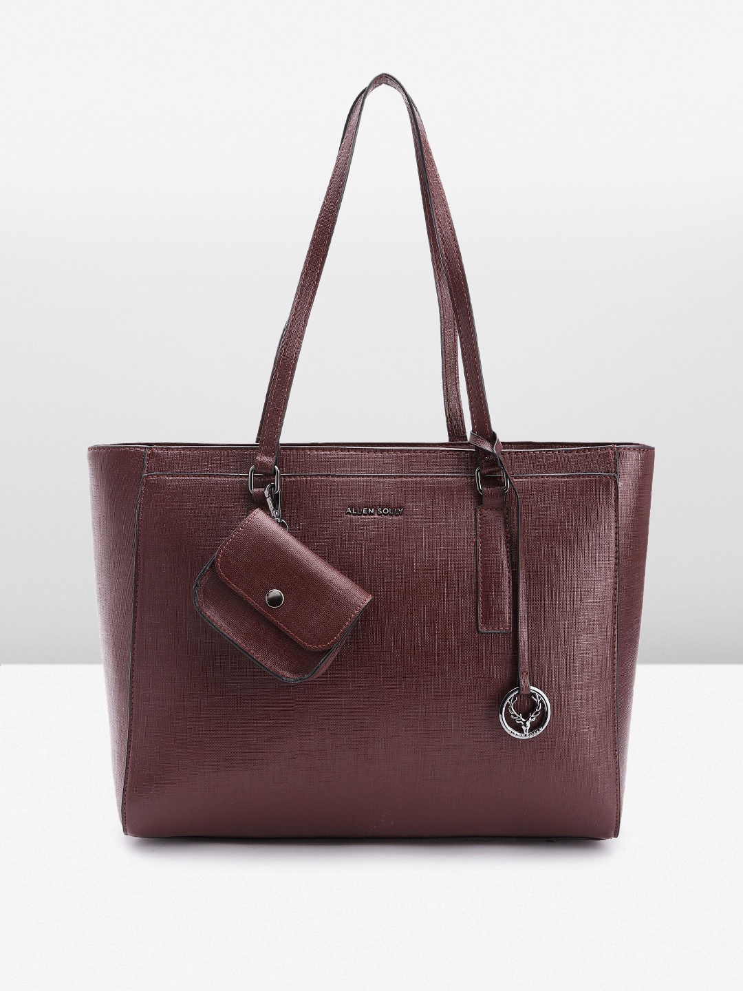 

Allen Solly Textured Laptop Shoulder Bag, Burgundy