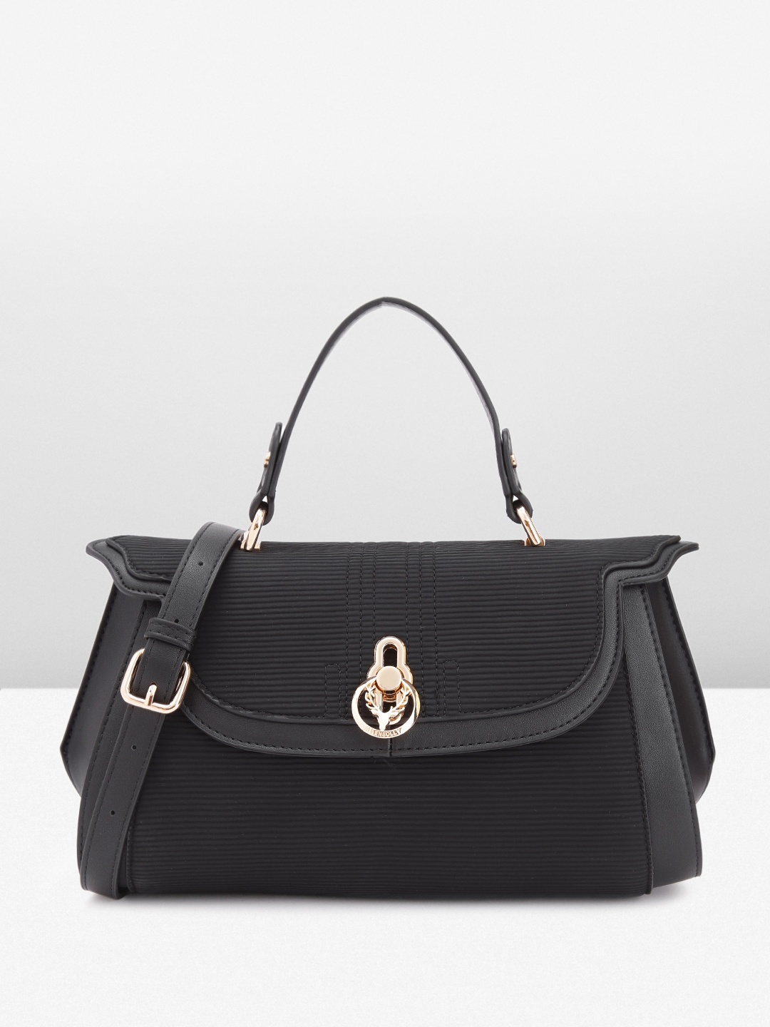 

Allen Solly Women Textured Satchel, Black