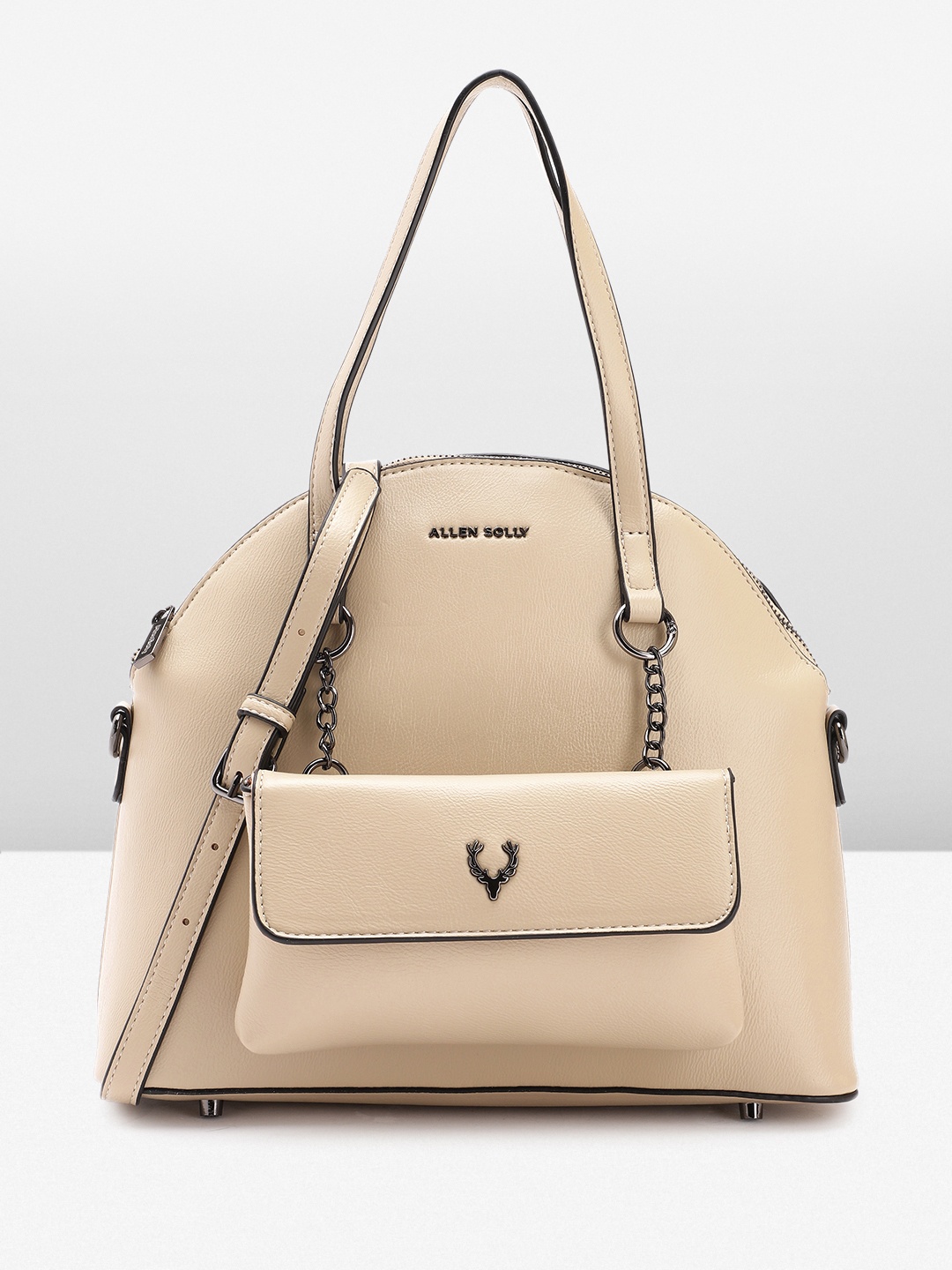 

Allen Solly Solid Handheld Bag, Beige