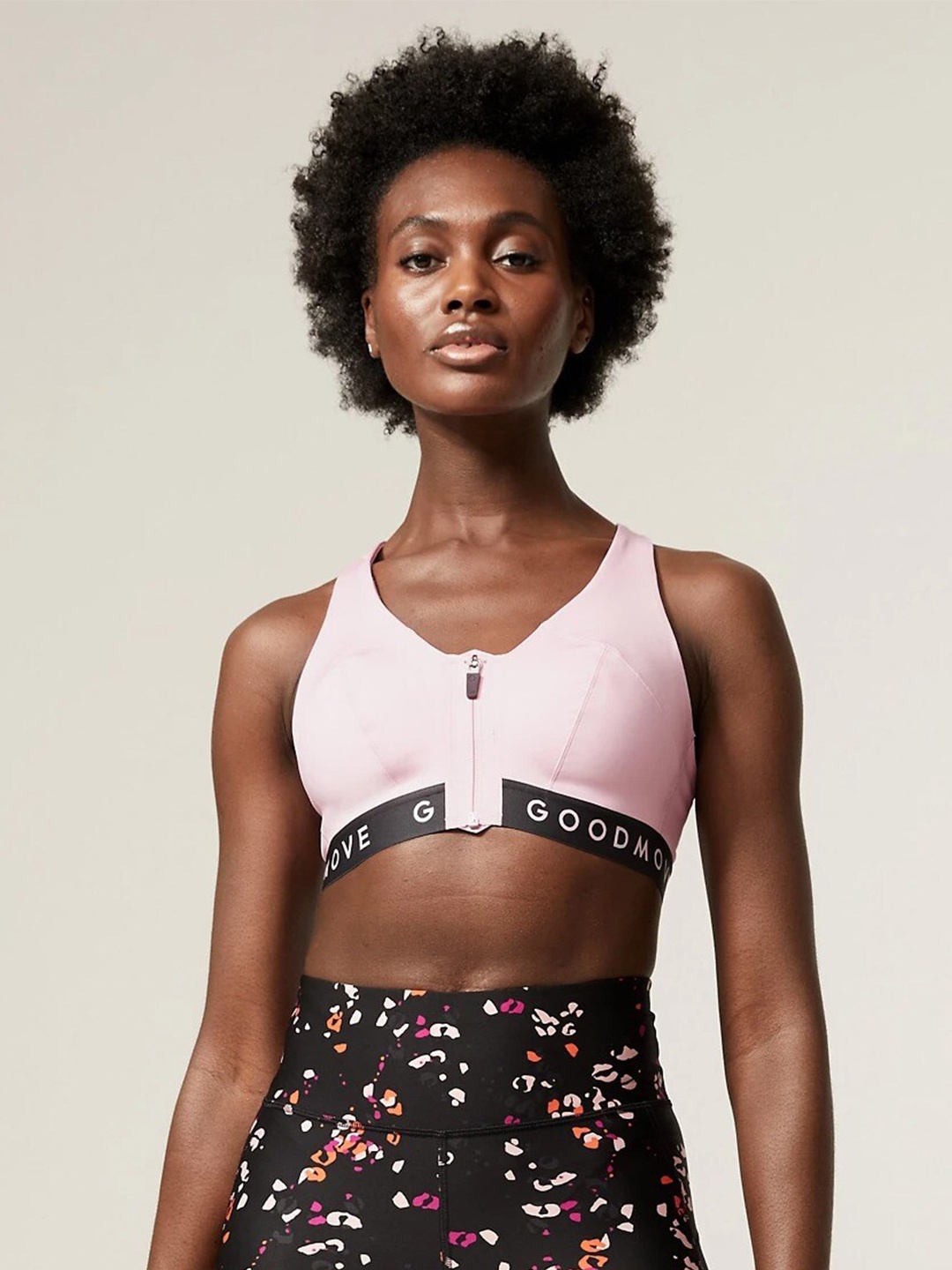 

Marks & Spencer Typography Non Padded Medium Coverage All Day Comfort Sports Bra, Pink