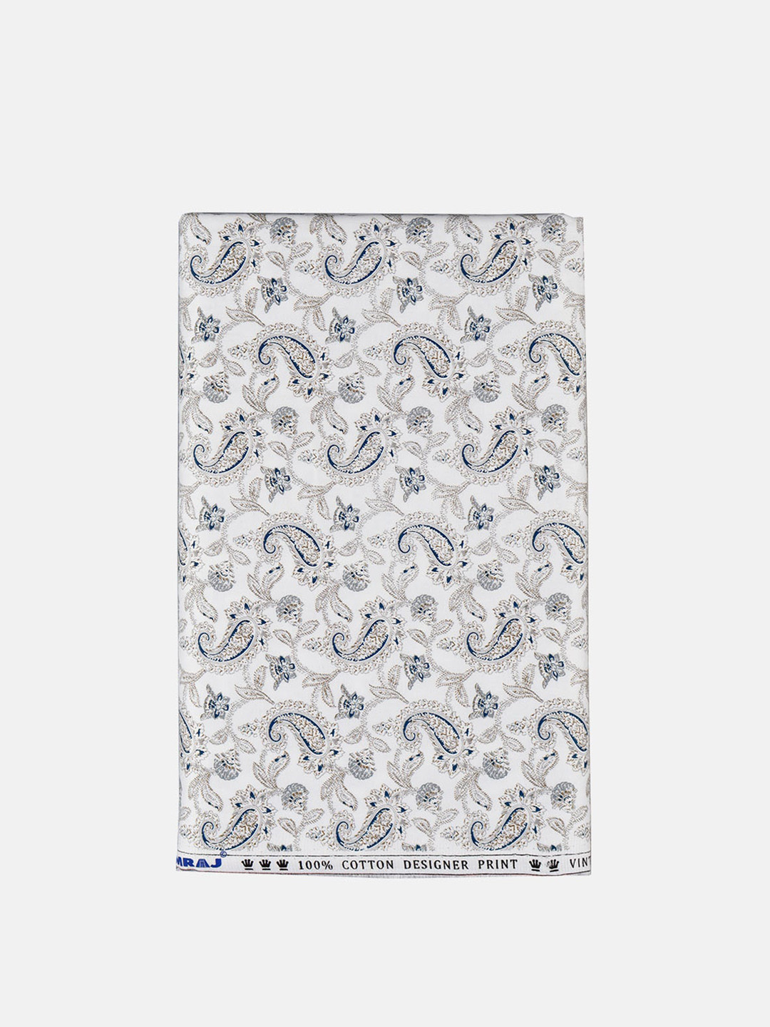 

Ramraj Men Printed Pure Cotton Shirt Clothing Fabric, White