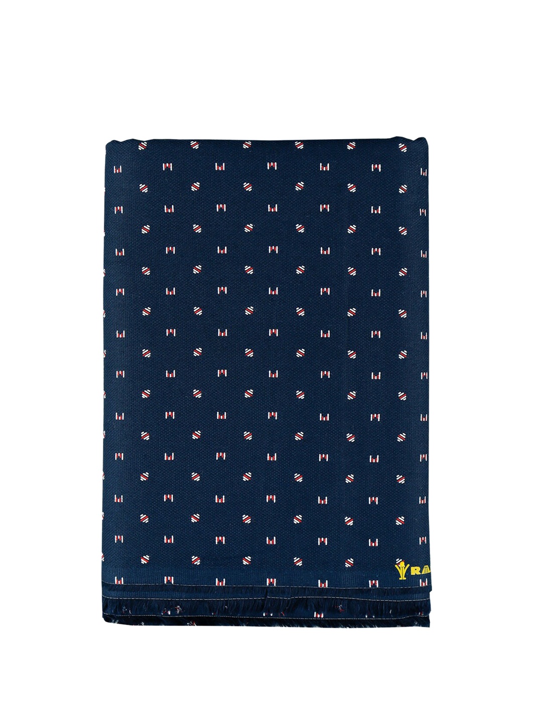 

Ramraj Men Printed Pure Cotton Shirt Clothing Fabric, Navy blue