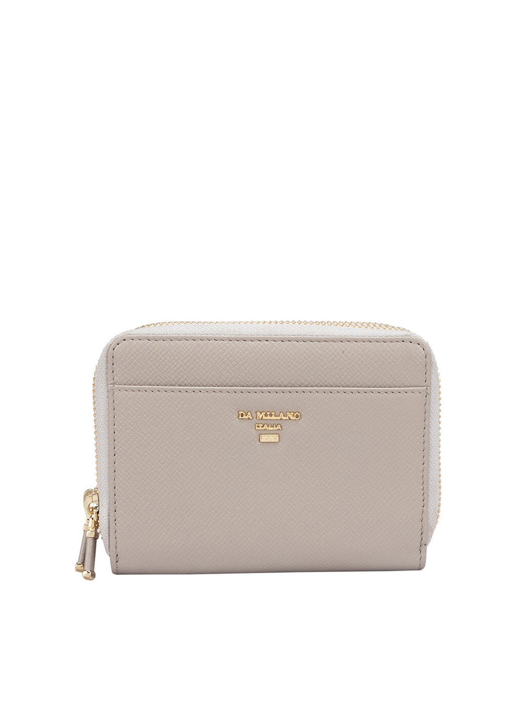 

Da Milano Textured Leather Zip Around Wallet, Brown